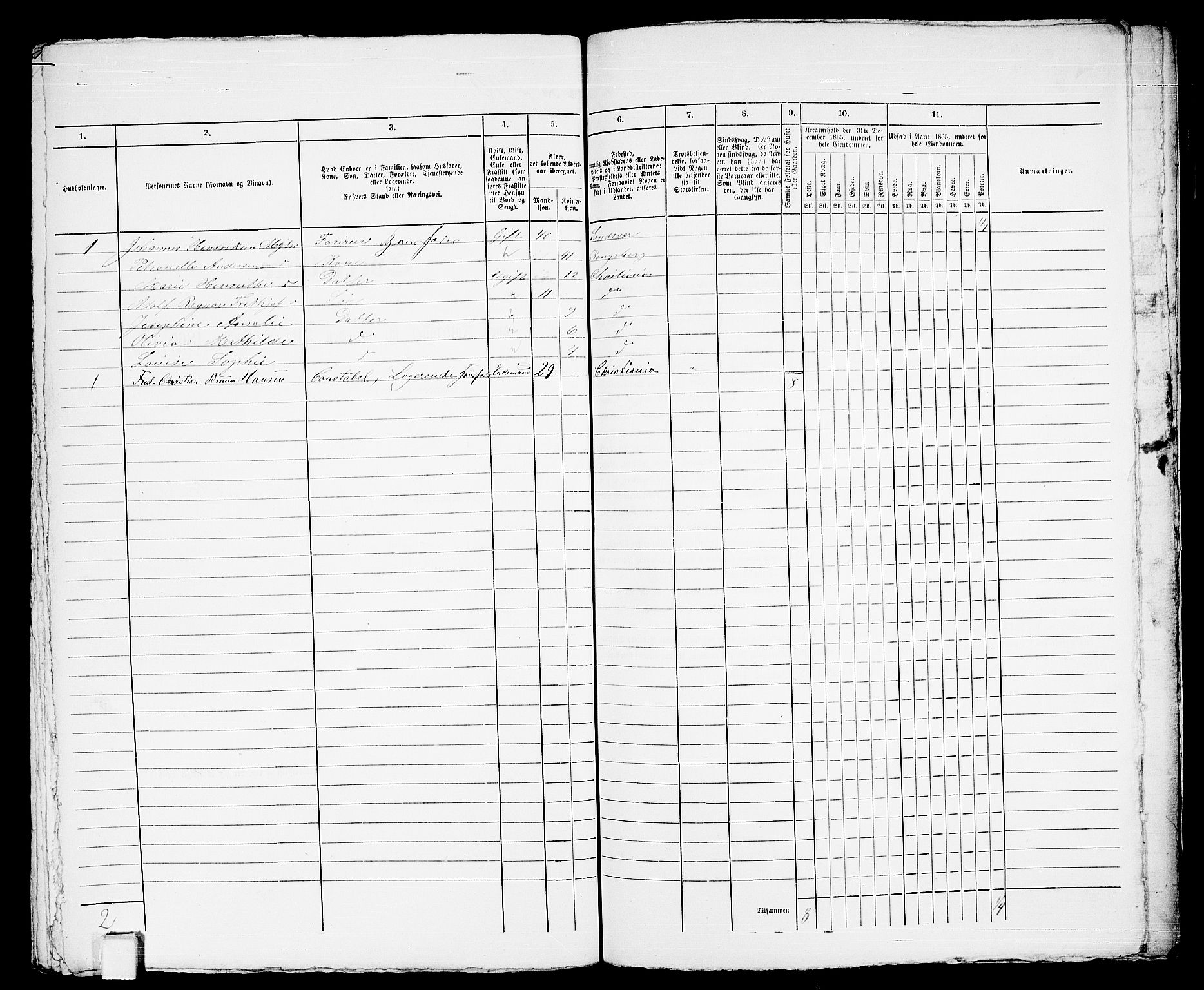 RA, 1865 census for Horten, 1865, p. 818