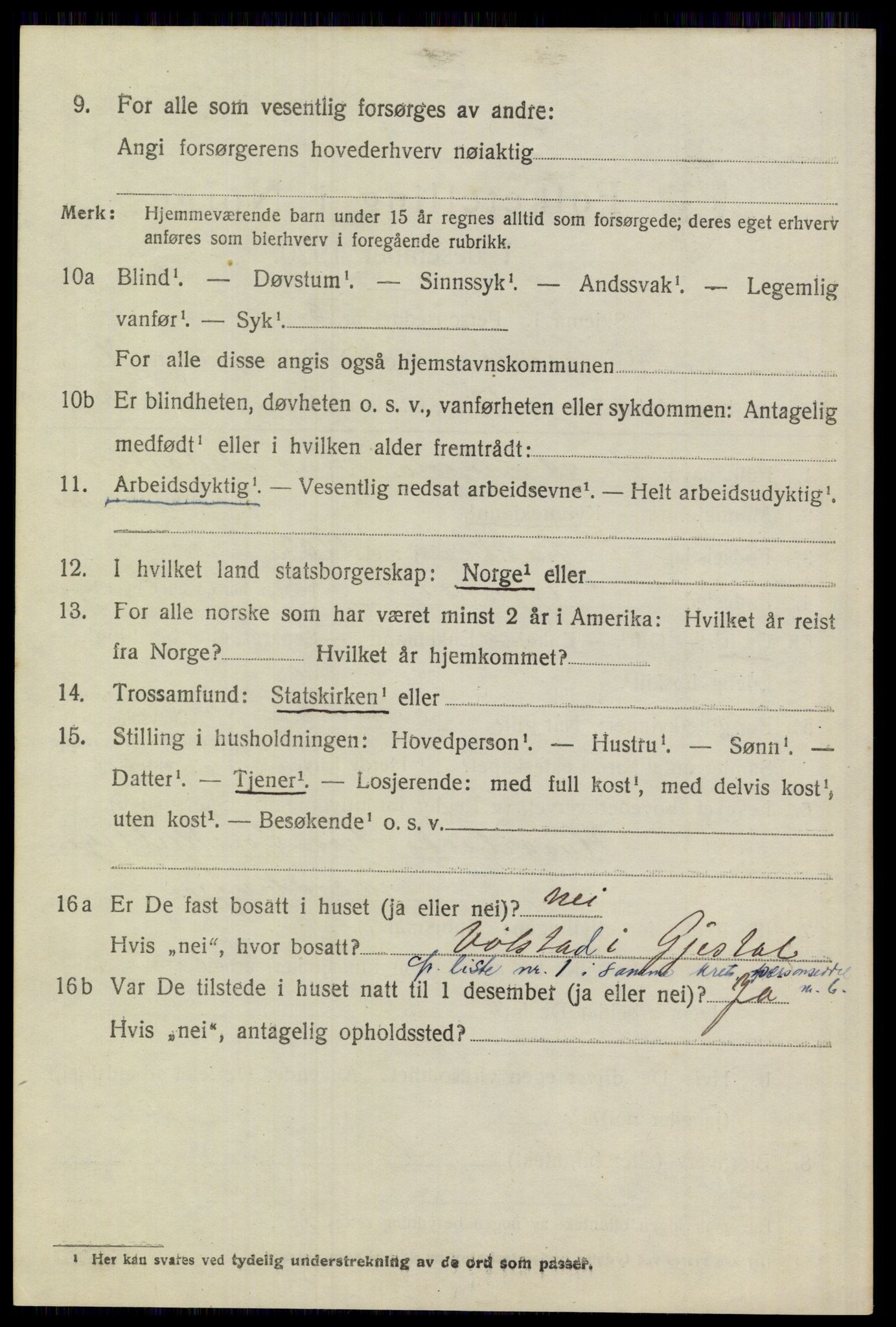 SAST, 1920 census for Gjesdal, 1920, p. 3759