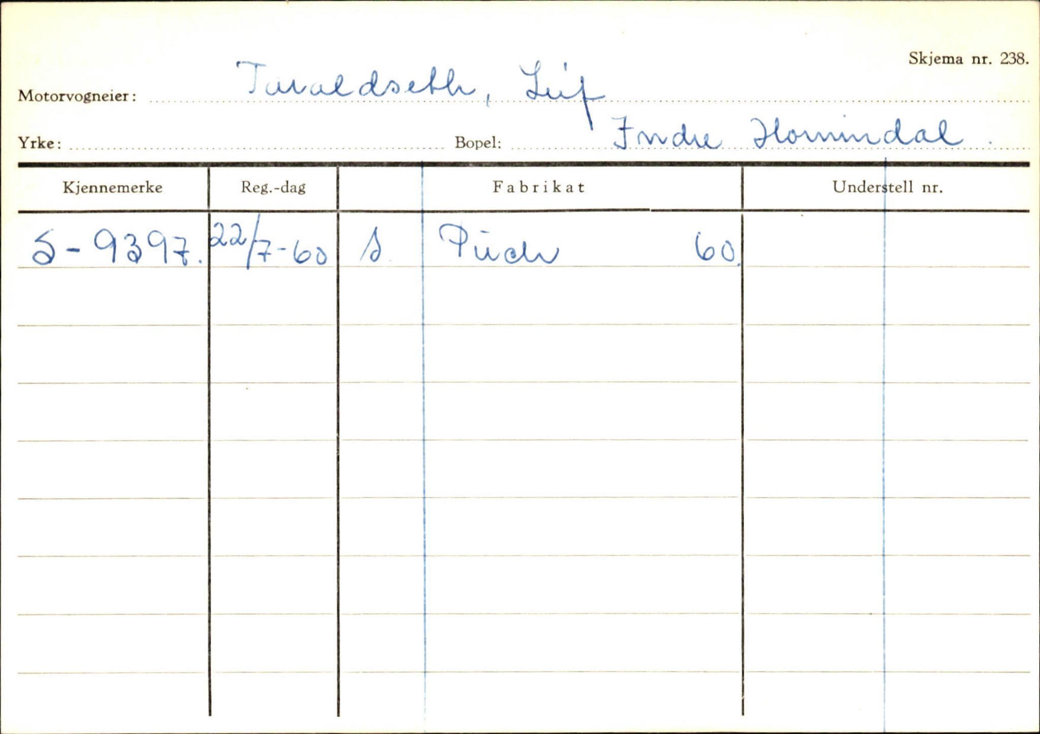 Statens vegvesen, Sogn og Fjordane vegkontor, SAB/A-5301/4/F/L0131: Eigarregister Høyanger P-Å. Stryn S-Å, 1945-1975, p. 1872