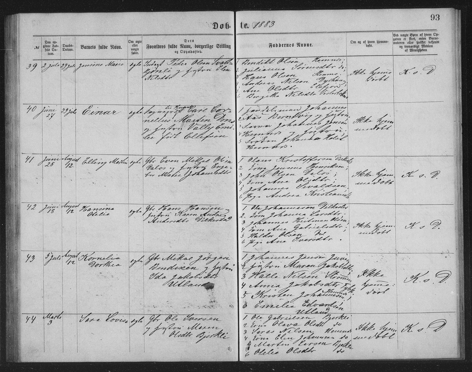 Ministerialprotokoller, klokkerbøker og fødselsregistre - Nordland, AV/SAT-A-1459/825/L0369: Parish register (copy) no. 825C06, 1873-1885, p. 93