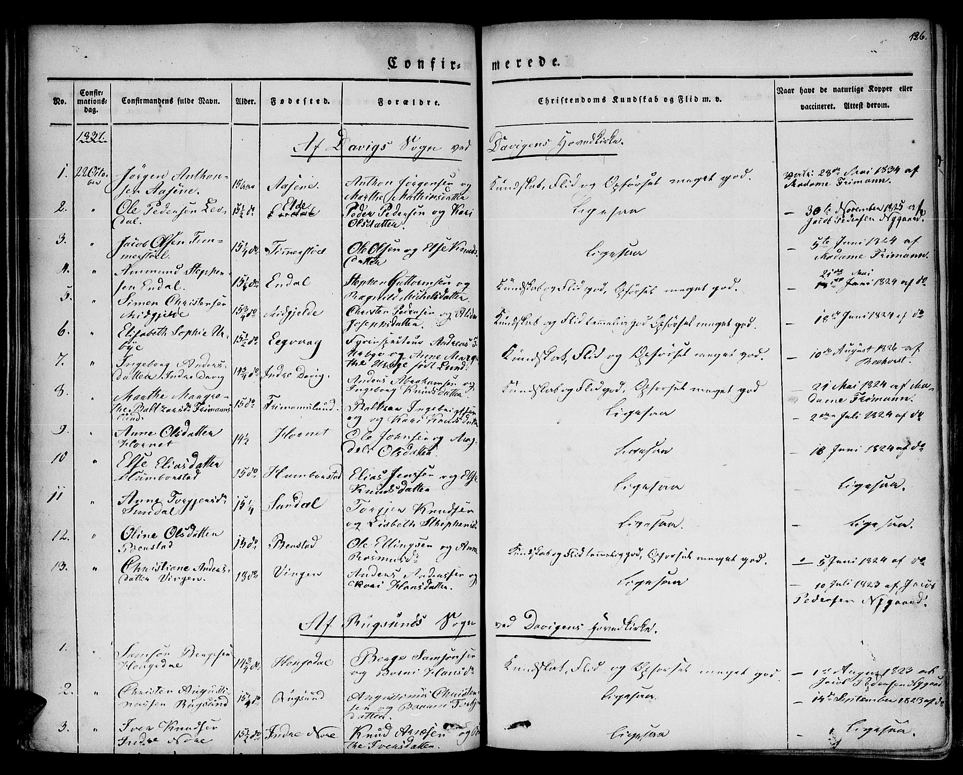 Davik sokneprestembete, AV/SAB-A-79701/H/Haa/Haaa/L0004: Parish register (official) no. A 4, 1830-1849, p. 126