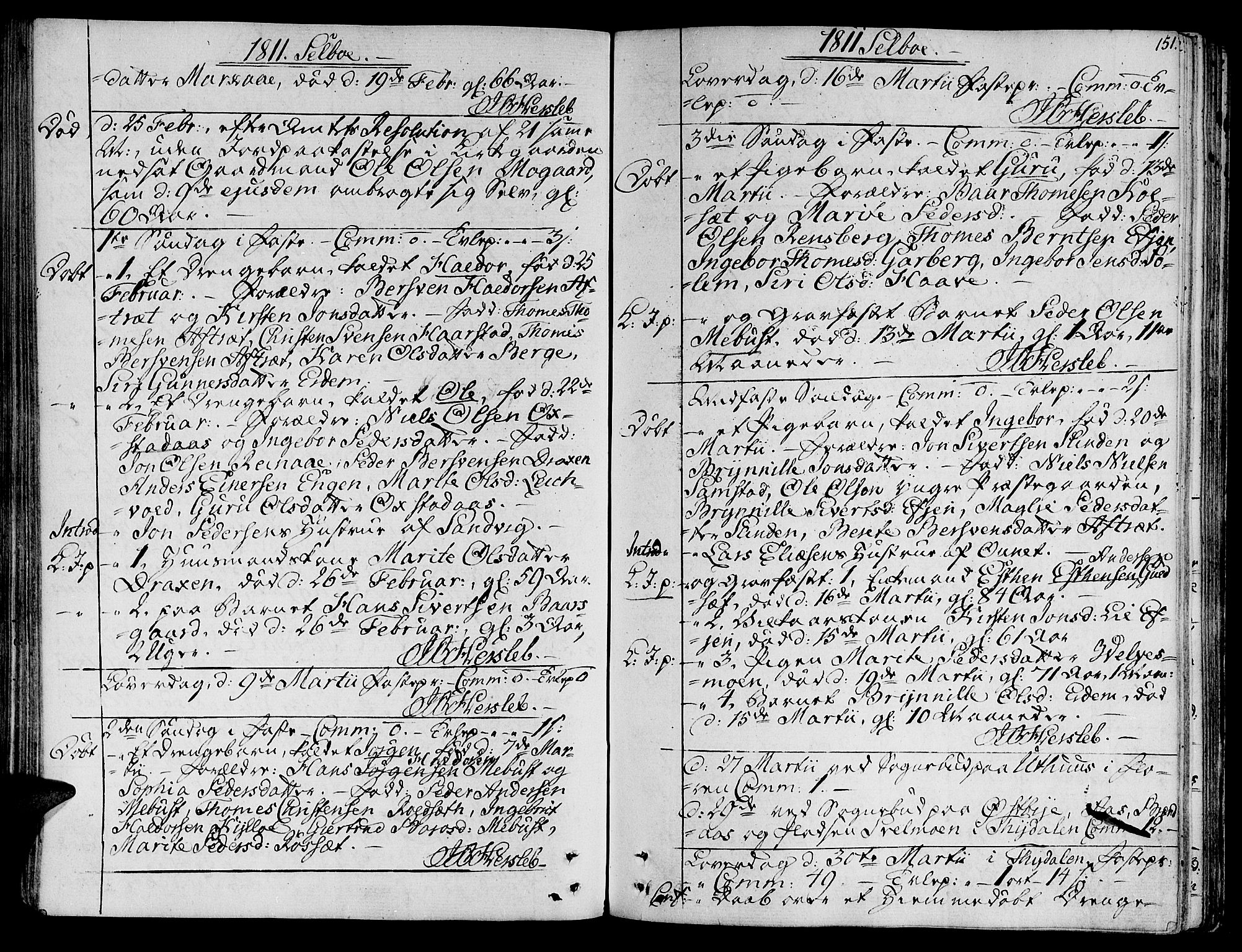 Ministerialprotokoller, klokkerbøker og fødselsregistre - Sør-Trøndelag, SAT/A-1456/695/L1140: Parish register (official) no. 695A03, 1801-1815, p. 151
