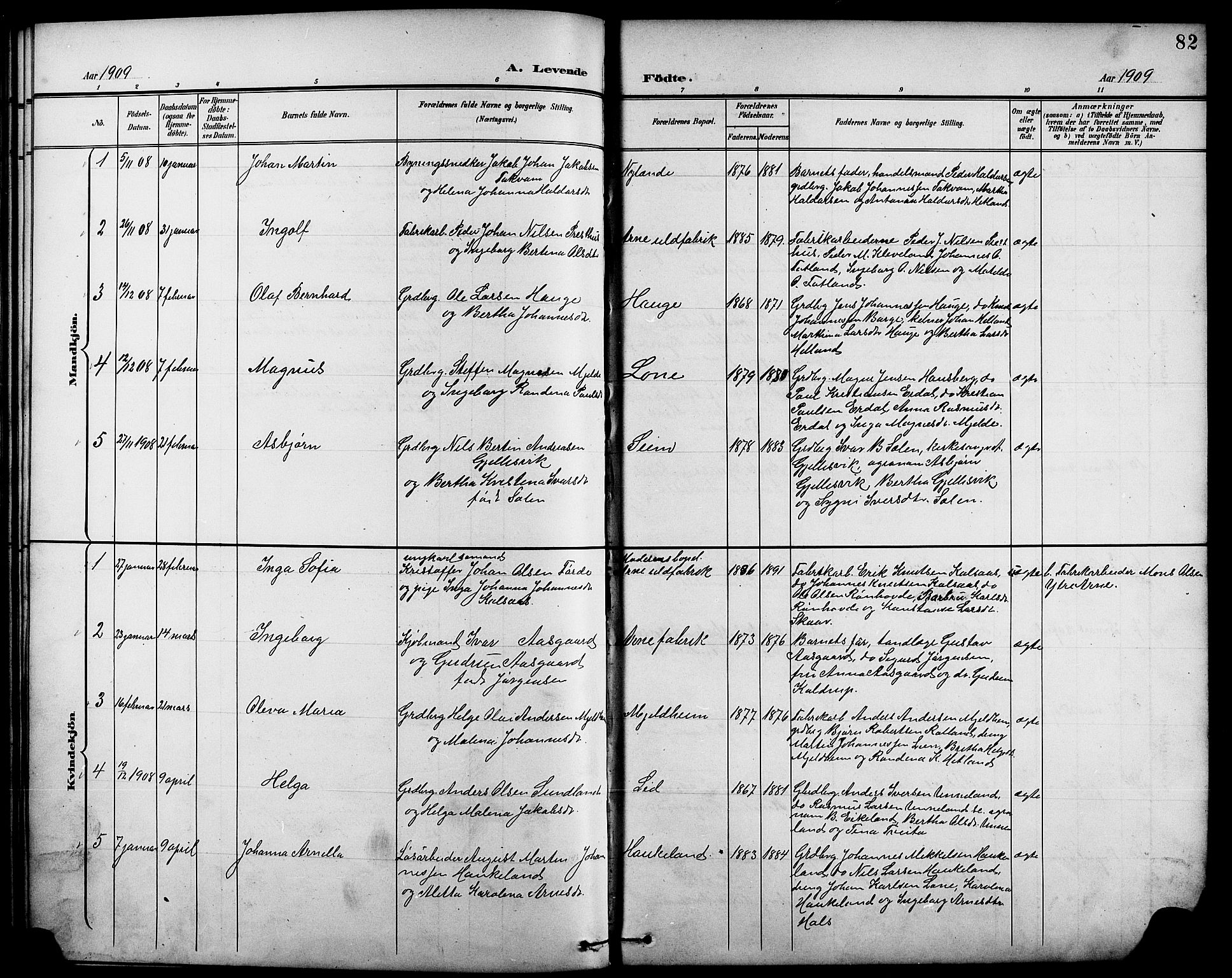 Arna Sokneprestembete, SAB/A-74001/H/Ha/Hab: Parish register (copy) no. A 4, 1898-1910, p. 82