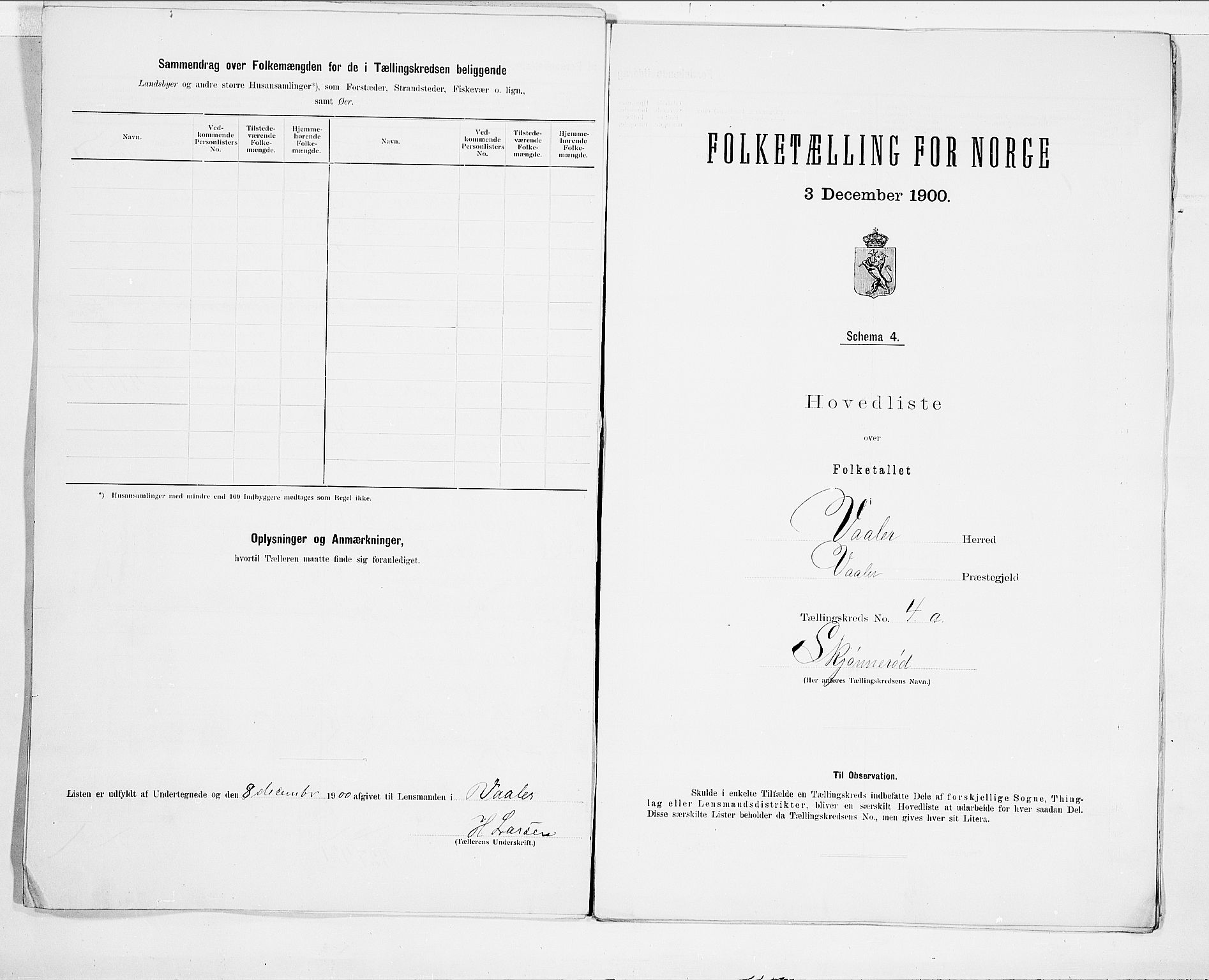 SAO, 1900 census for Våler, 1900, p. 10