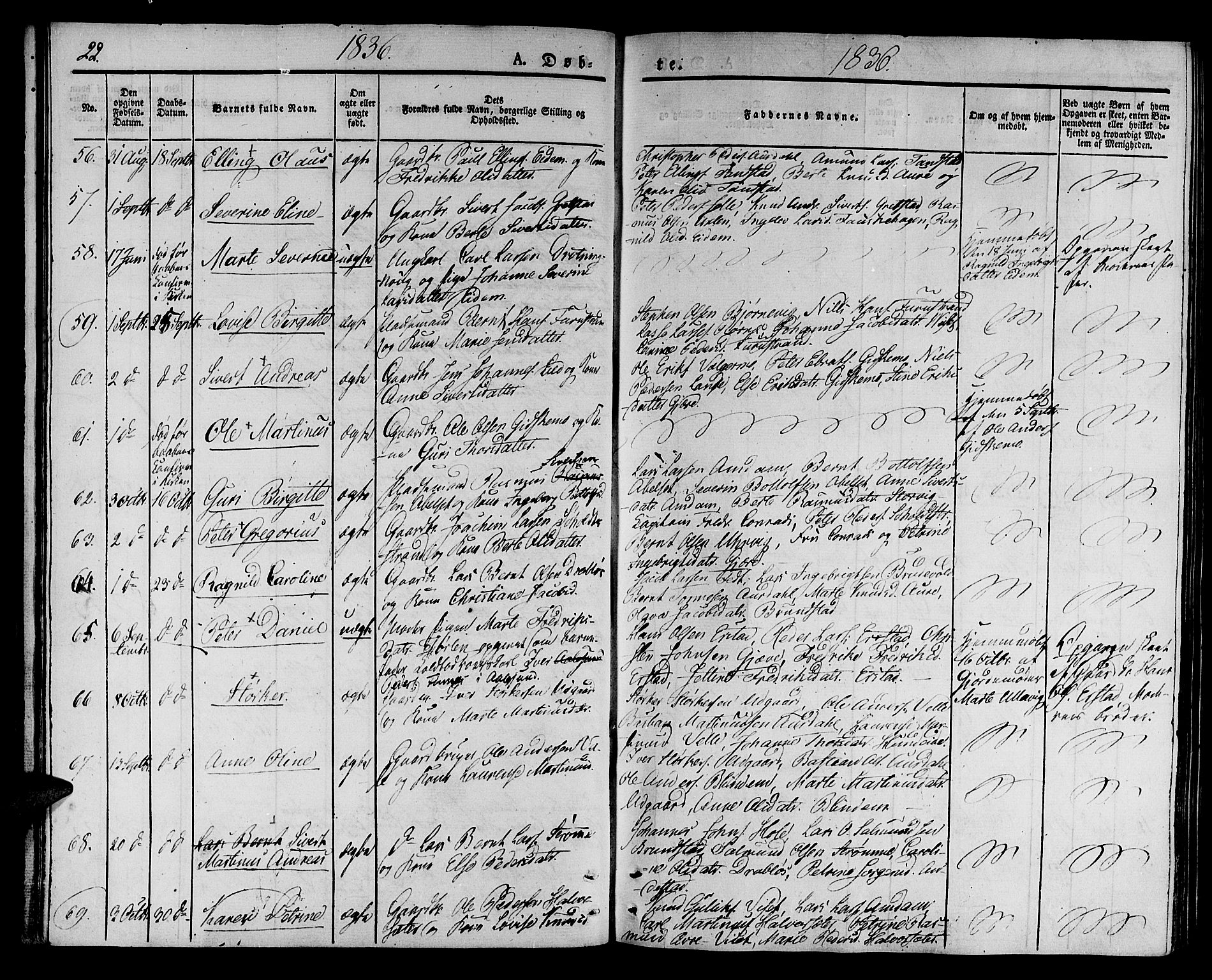 Ministerialprotokoller, klokkerbøker og fødselsregistre - Møre og Romsdal, SAT/A-1454/522/L0311: Parish register (official) no. 522A06, 1832-1842, p. 22