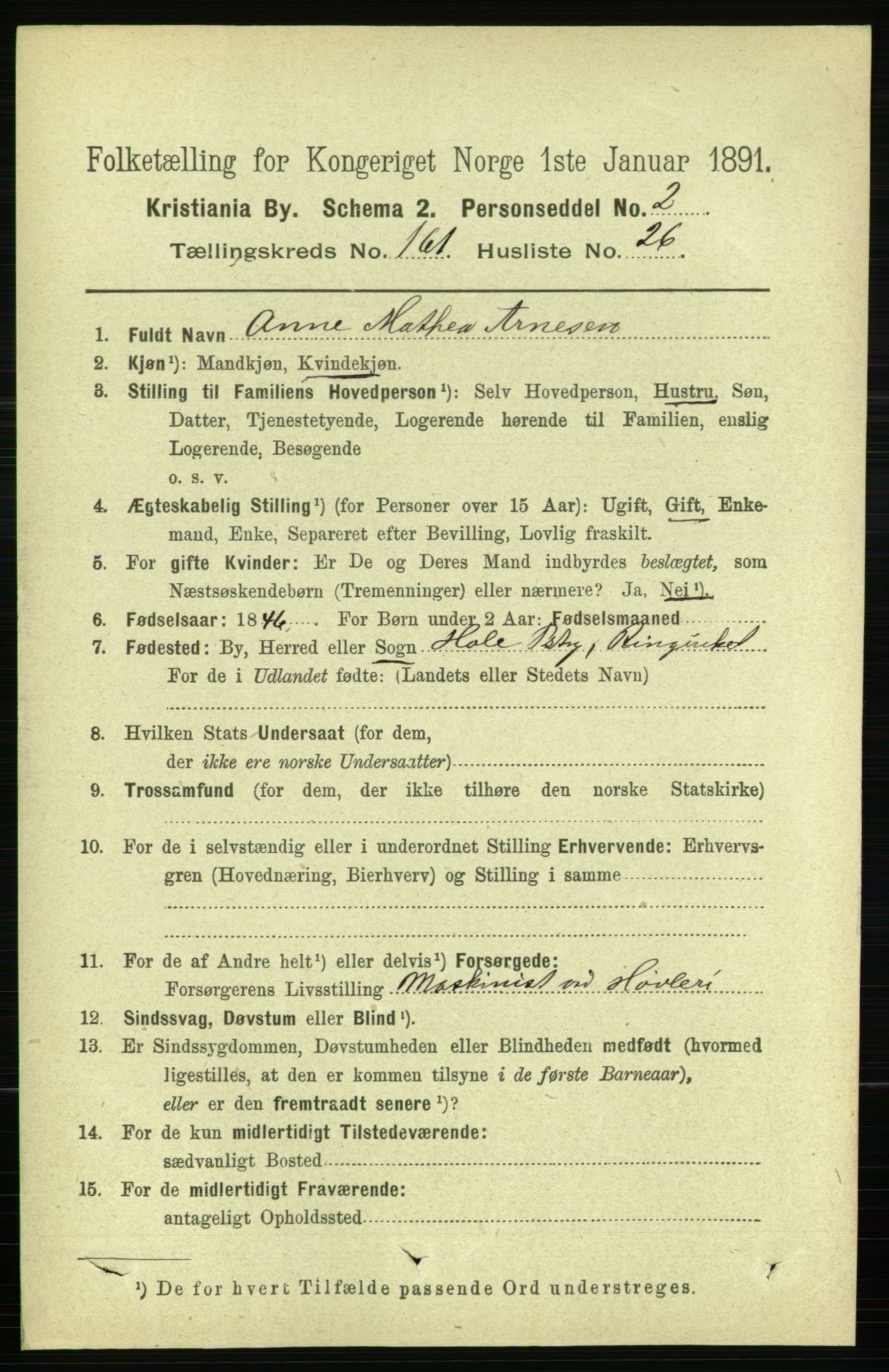 RA, 1891 census for 0301 Kristiania, 1891, p. 92513