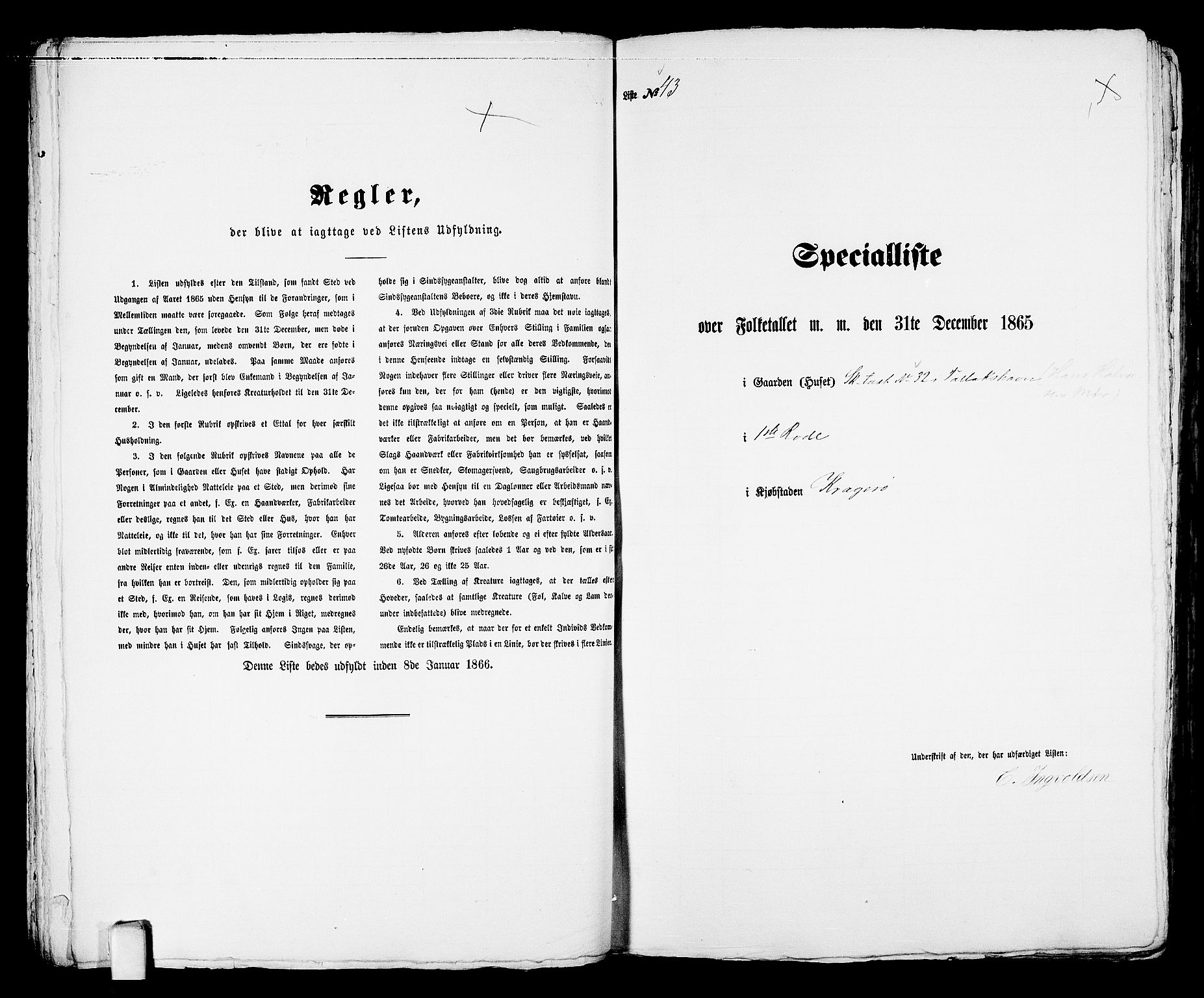 RA, 1865 census for Kragerø/Kragerø, 1865, p. 95