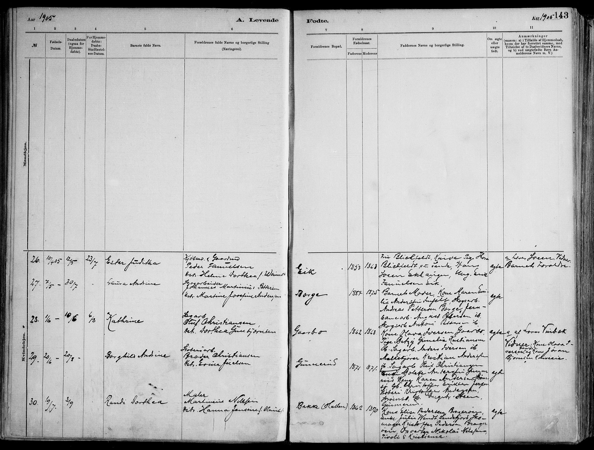 Skoger kirkebøker, AV/SAKO-A-59/F/Fa/L0006: Parish register (official) no. I 6, 1885-1910, p. 143