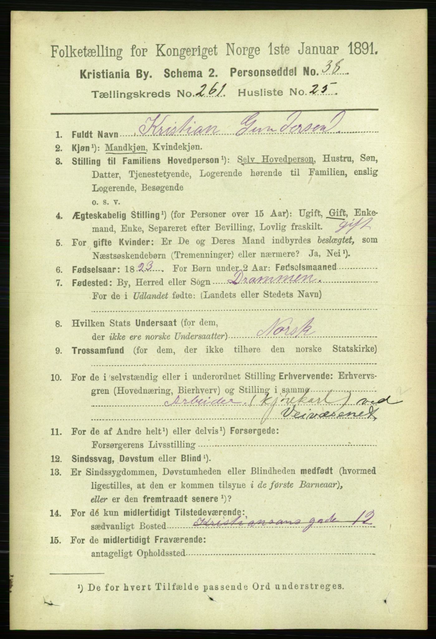 RA, 1891 census for 0301 Kristiania, 1891, p. 158696