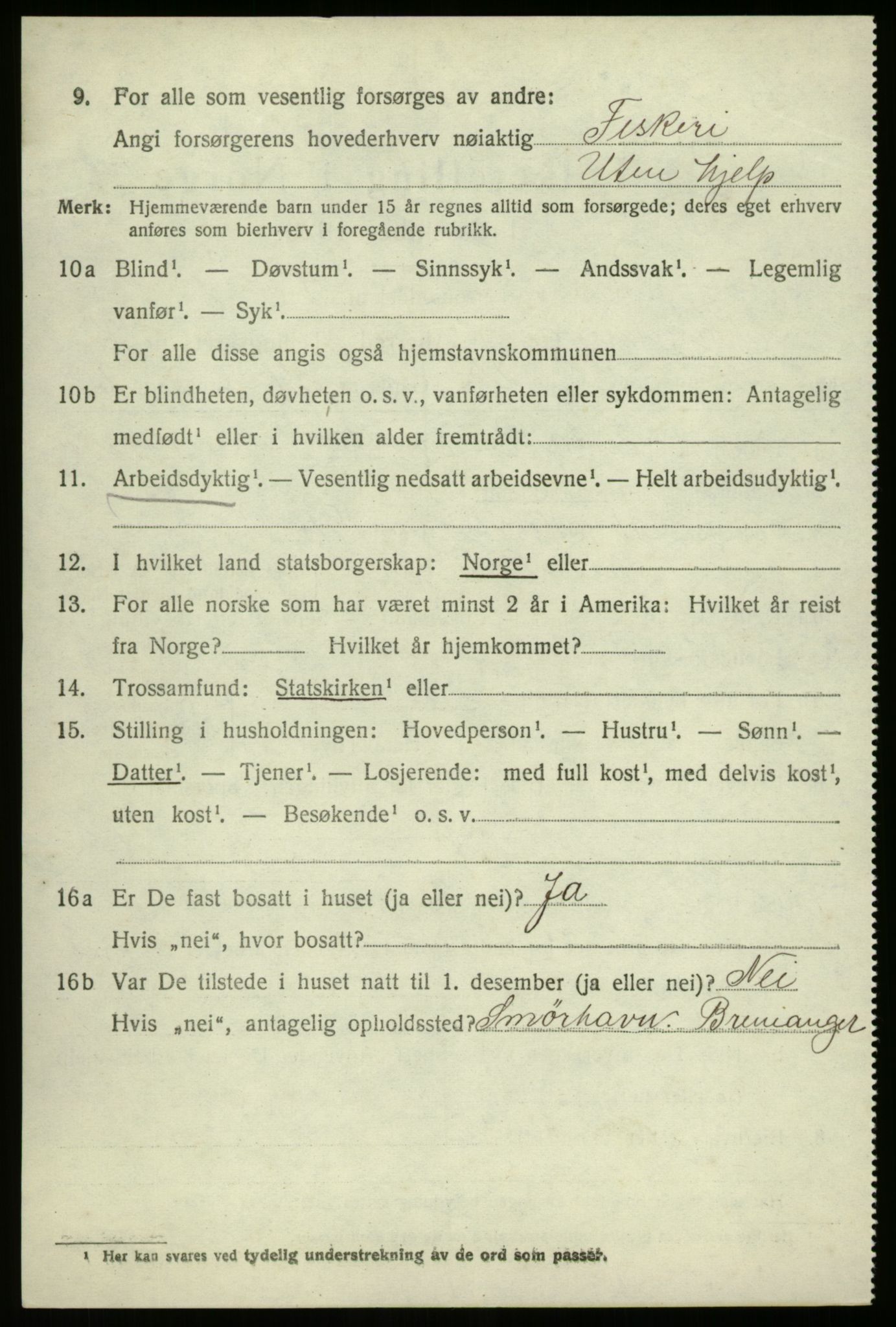 SAB, 1920 census for Bremanger, 1920, p. 5117