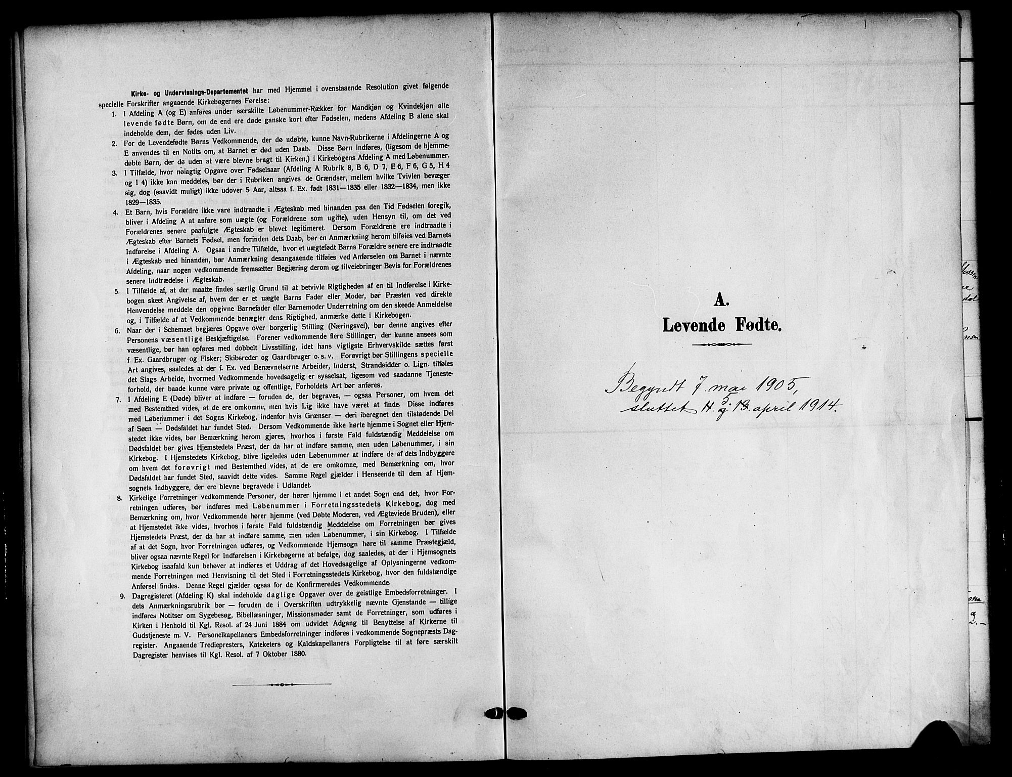 Kristiansand domprosti, SAK/1112-0006/F/Fb/L0019: Parish register (copy) no. B 19, 1905-1914