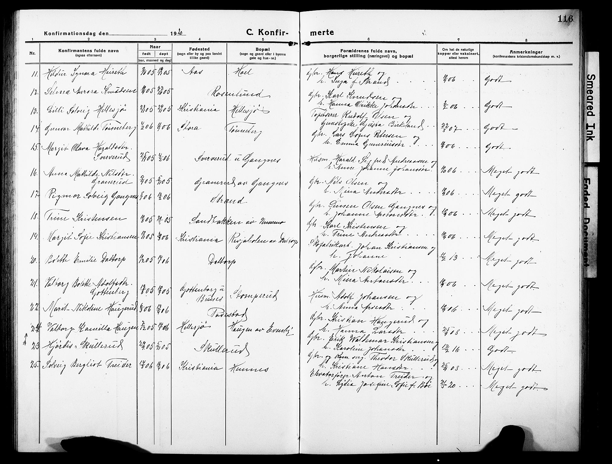 Høland prestekontor Kirkebøker, AV/SAO-A-10346a/G/Gb/L0002: Parish register (copy) no. II 2, 1915-1933, p. 116