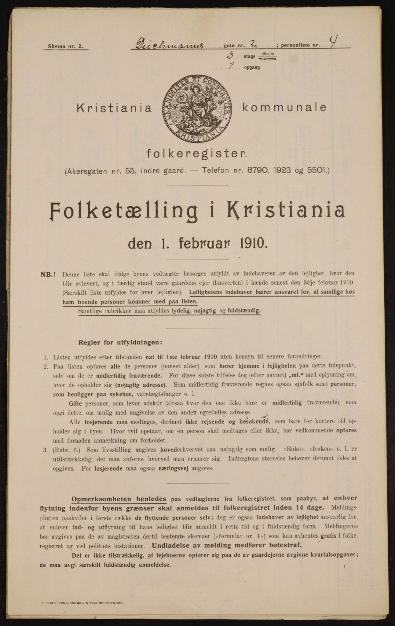 OBA, Municipal Census 1910 for Kristiania, 1910, p. 14765