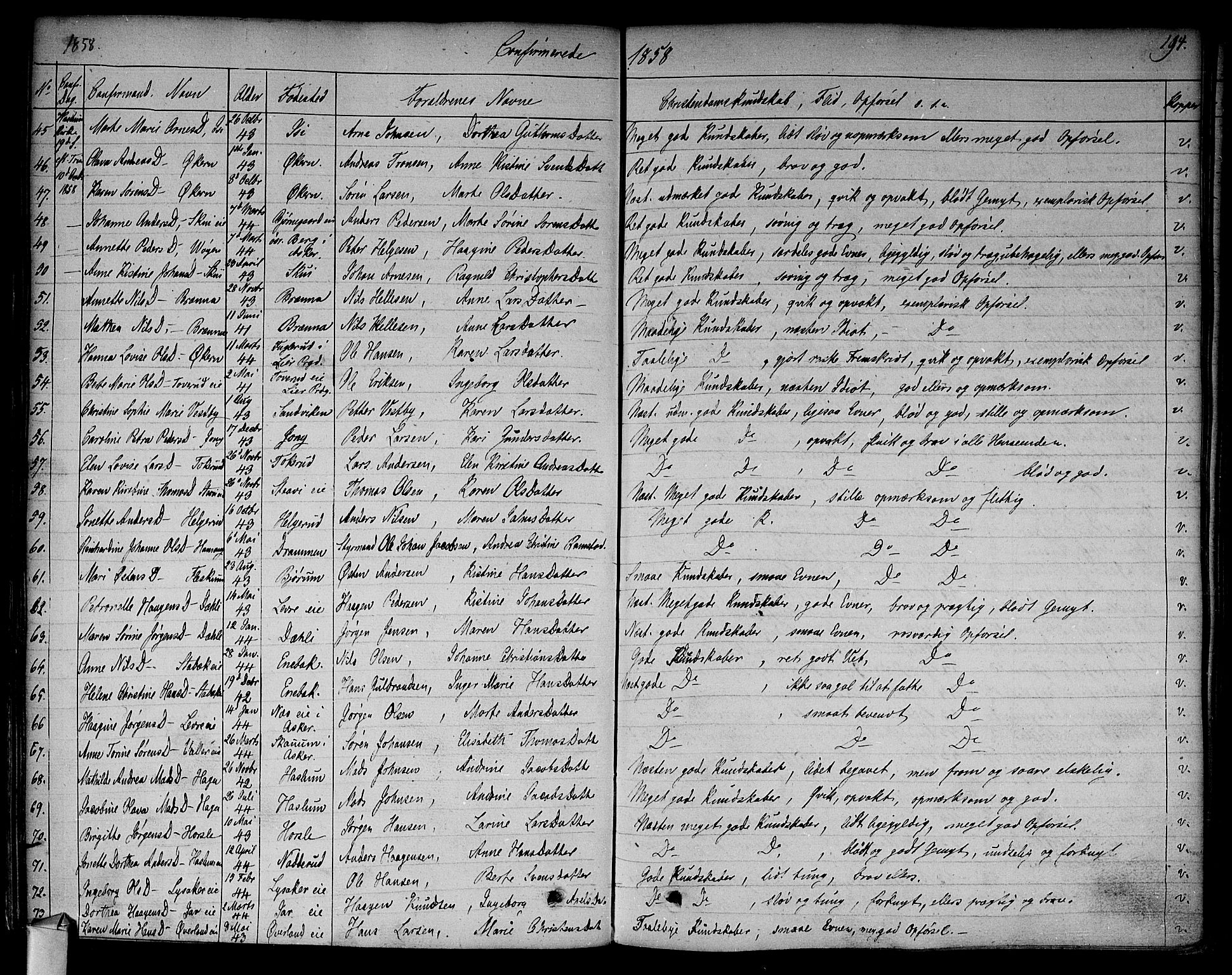 Asker prestekontor Kirkebøker, SAO/A-10256a/F/Fa/L0009: Parish register (official) no. I 9, 1825-1878, p. 194