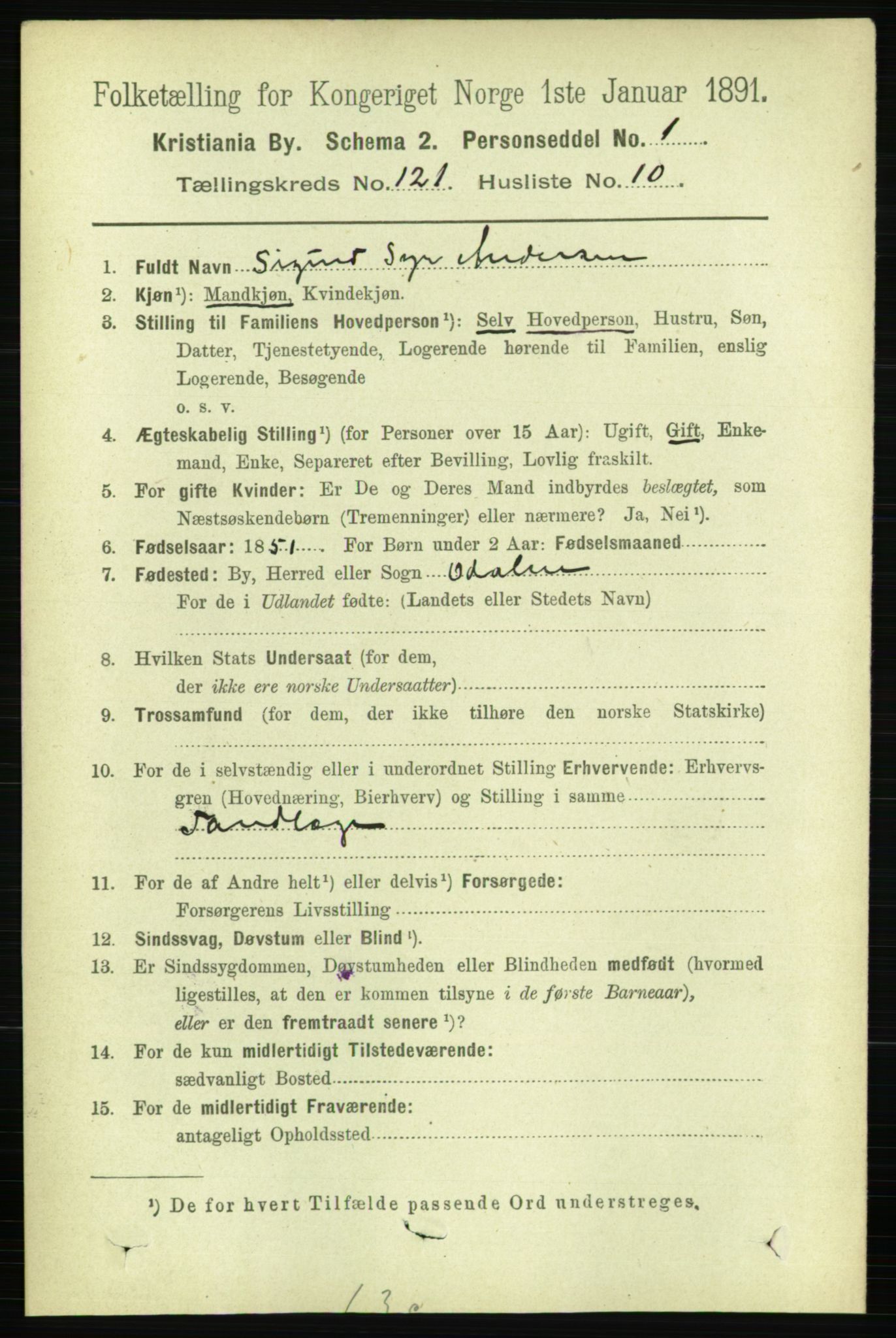 RA, 1891 census for 0301 Kristiania, 1891, p. 64570