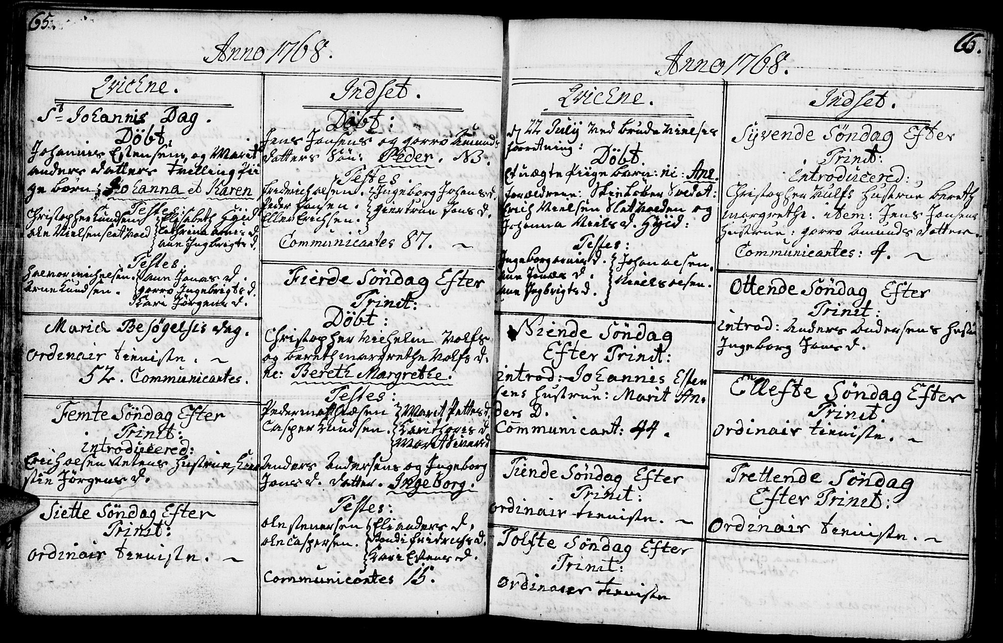 Kvikne prestekontor, AV/SAH-PREST-064/H/Ha/Haa/L0002: Parish register (official) no. 2, 1764-1784, p. 65-66