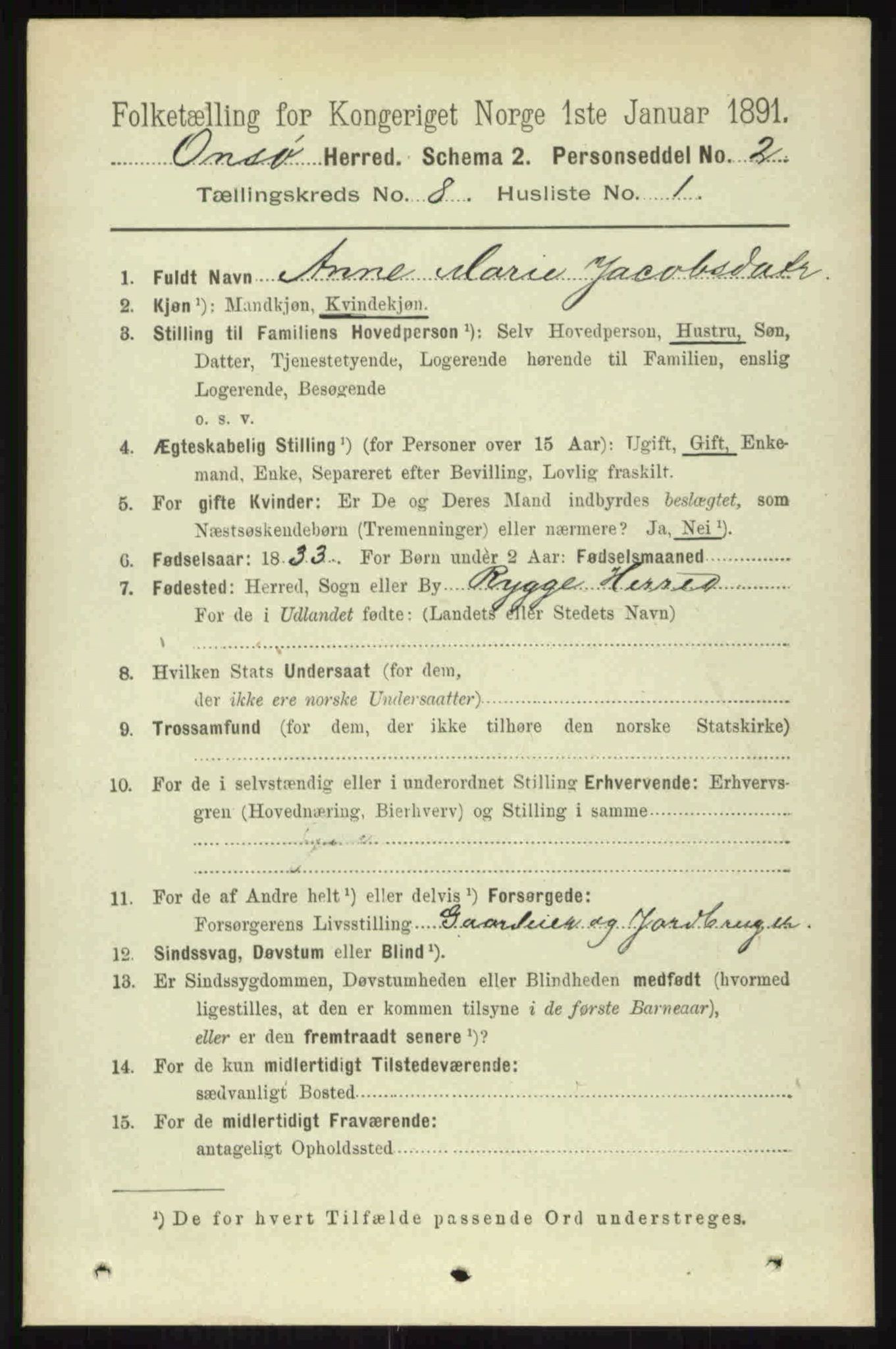 RA, 1891 census for 0134 Onsøy, 1891, p. 7508