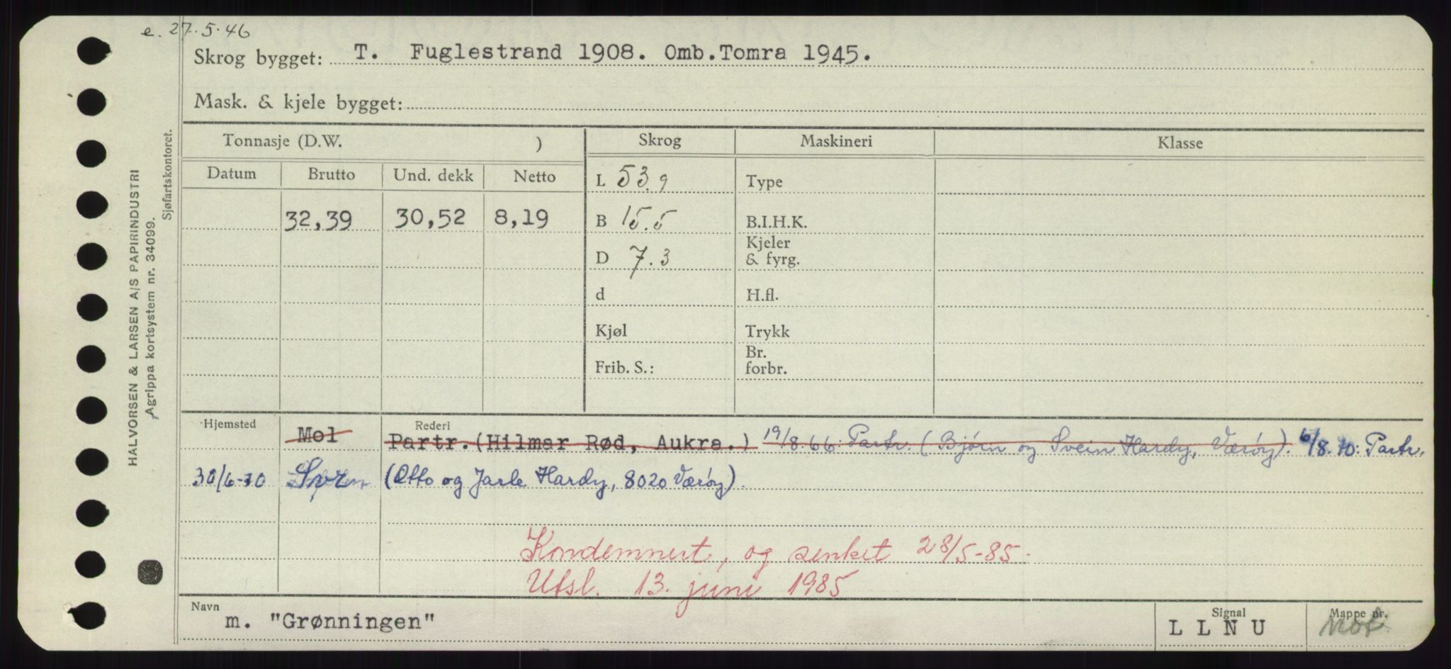 Sjøfartsdirektoratet med forløpere, Skipsmålingen, AV/RA-S-1627/H/Hd/L0013: Fartøy, Gne-Gås, p. 309