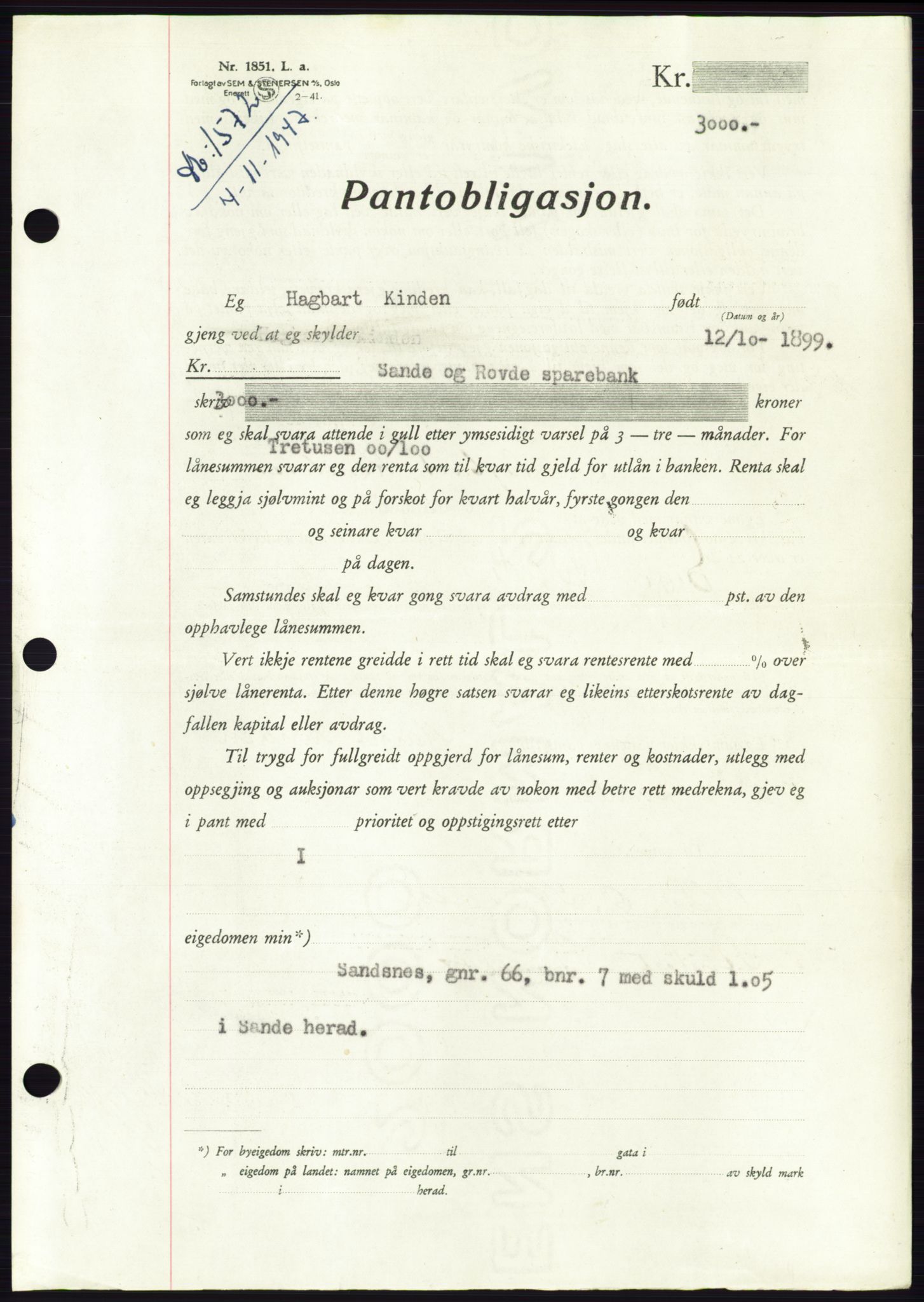 Søre Sunnmøre sorenskriveri, AV/SAT-A-4122/1/2/2C/L0115: Mortgage book no. 3B, 1947-1948, Diary no: : 1572/1947
