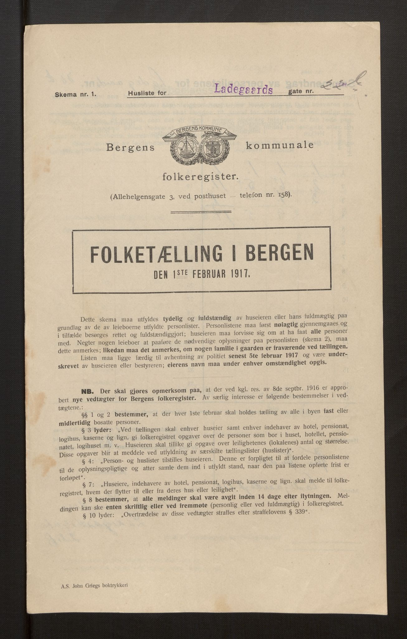 SAB, Municipal Census 1917 for Bergen, 1917, p. 20502