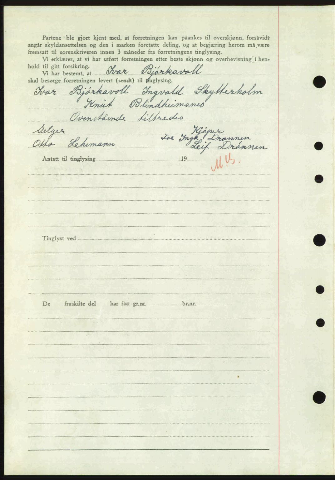 Nordre Sunnmøre sorenskriveri, AV/SAT-A-0006/1/2/2C/2Ca: Mortgage book no. A28, 1948-1948, Diary no: : 1480/1948