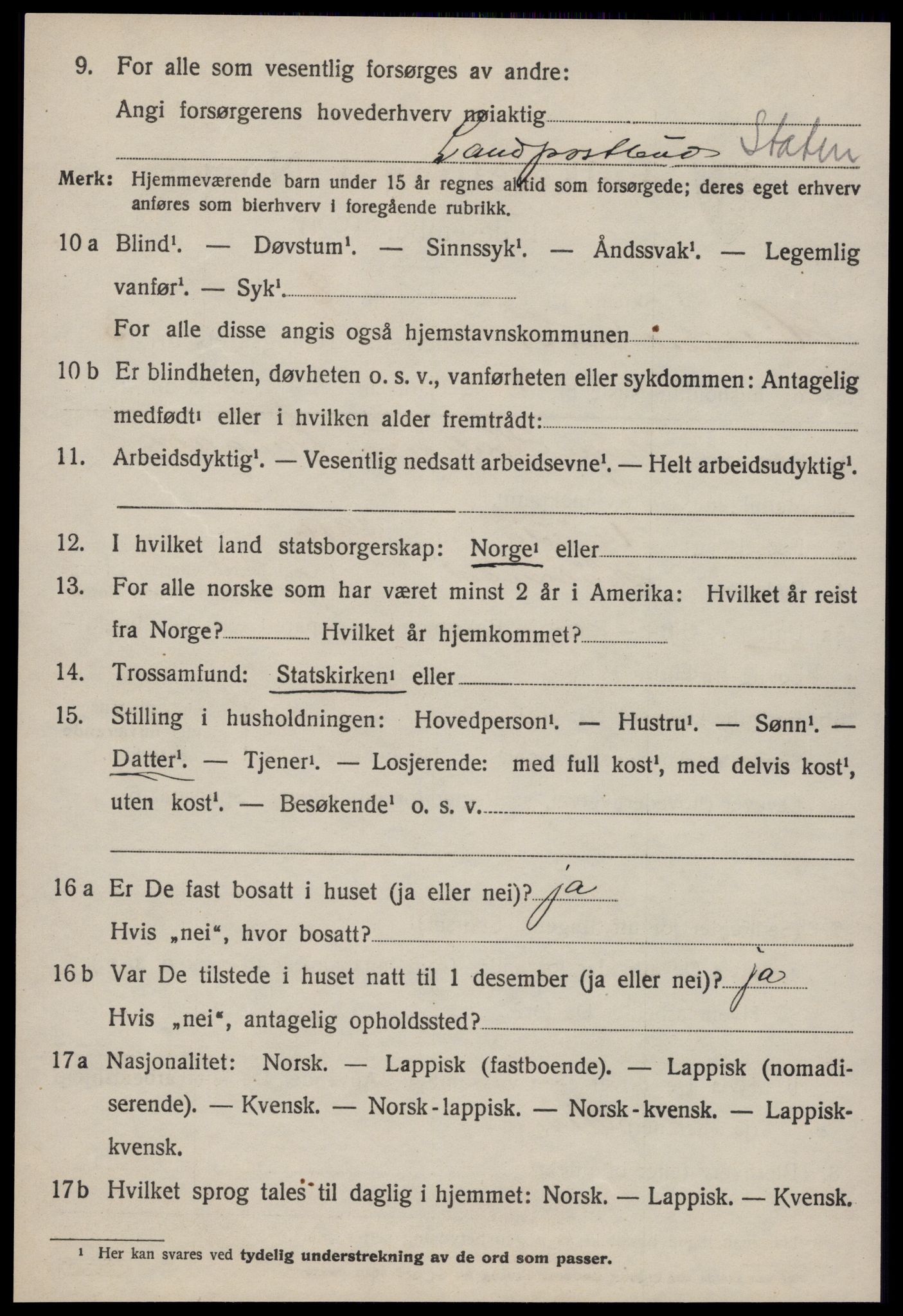 SAT, 1920 census for Hølonda, 1920, p. 1168