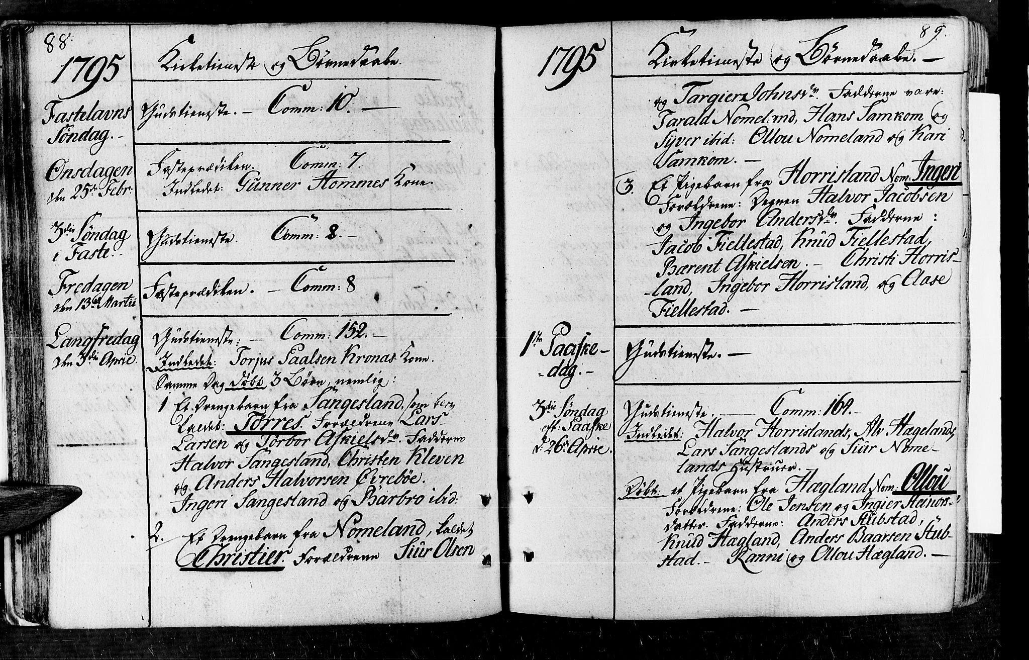 Vennesla sokneprestkontor, SAK/1111-0045/Fa/Fac/L0002: Parish register (official) no. A 2, 1785-1834, p. 88-89
