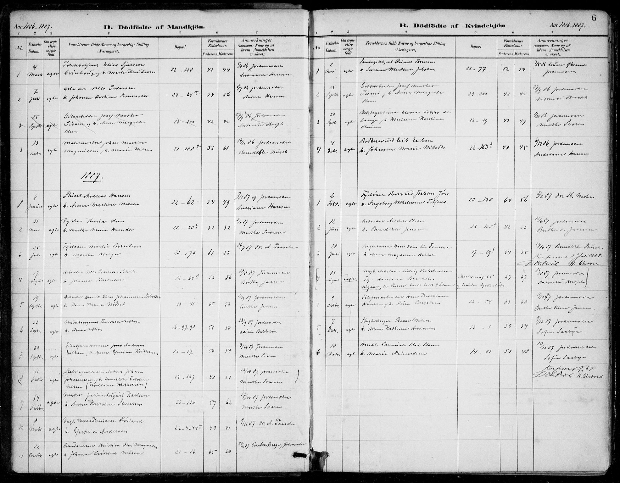 Korskirken sokneprestembete, SAB/A-76101/H/Hab: Parish register (copy) no. E 4, 1884-1910, p. 6