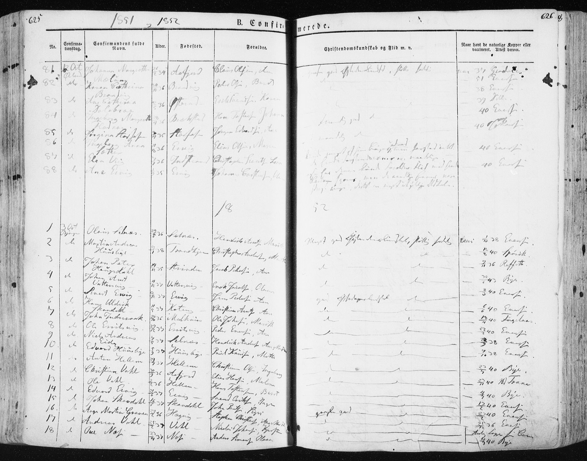 Ministerialprotokoller, klokkerbøker og fødselsregistre - Sør-Trøndelag, SAT/A-1456/659/L0736: Parish register (official) no. 659A06, 1842-1856, p. 625-626