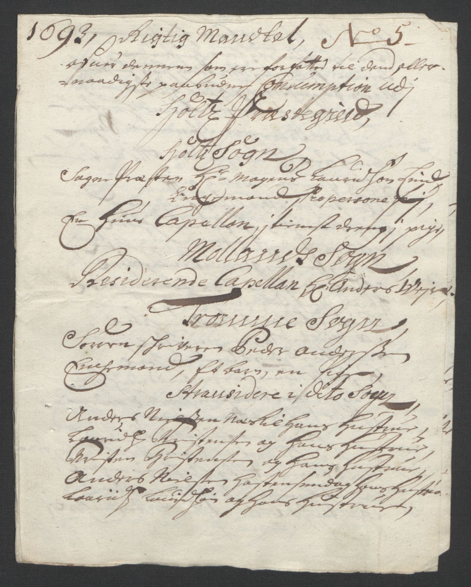 Rentekammeret inntil 1814, Reviderte regnskaper, Fogderegnskap, AV/RA-EA-4092/R39/L2312: Fogderegnskap Nedenes, 1693-1695, p. 55