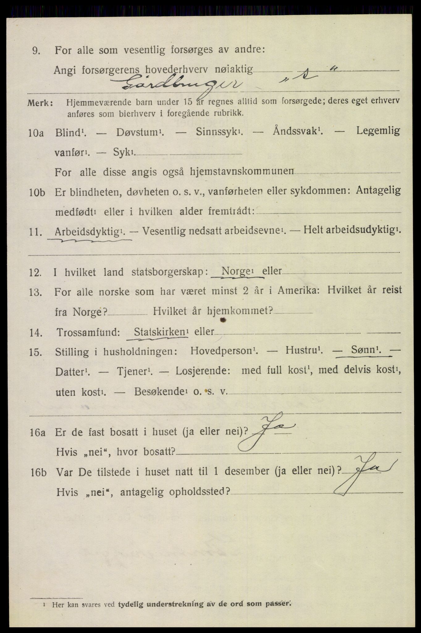 SAH, 1920 census for Trysil, 1920, p. 4108