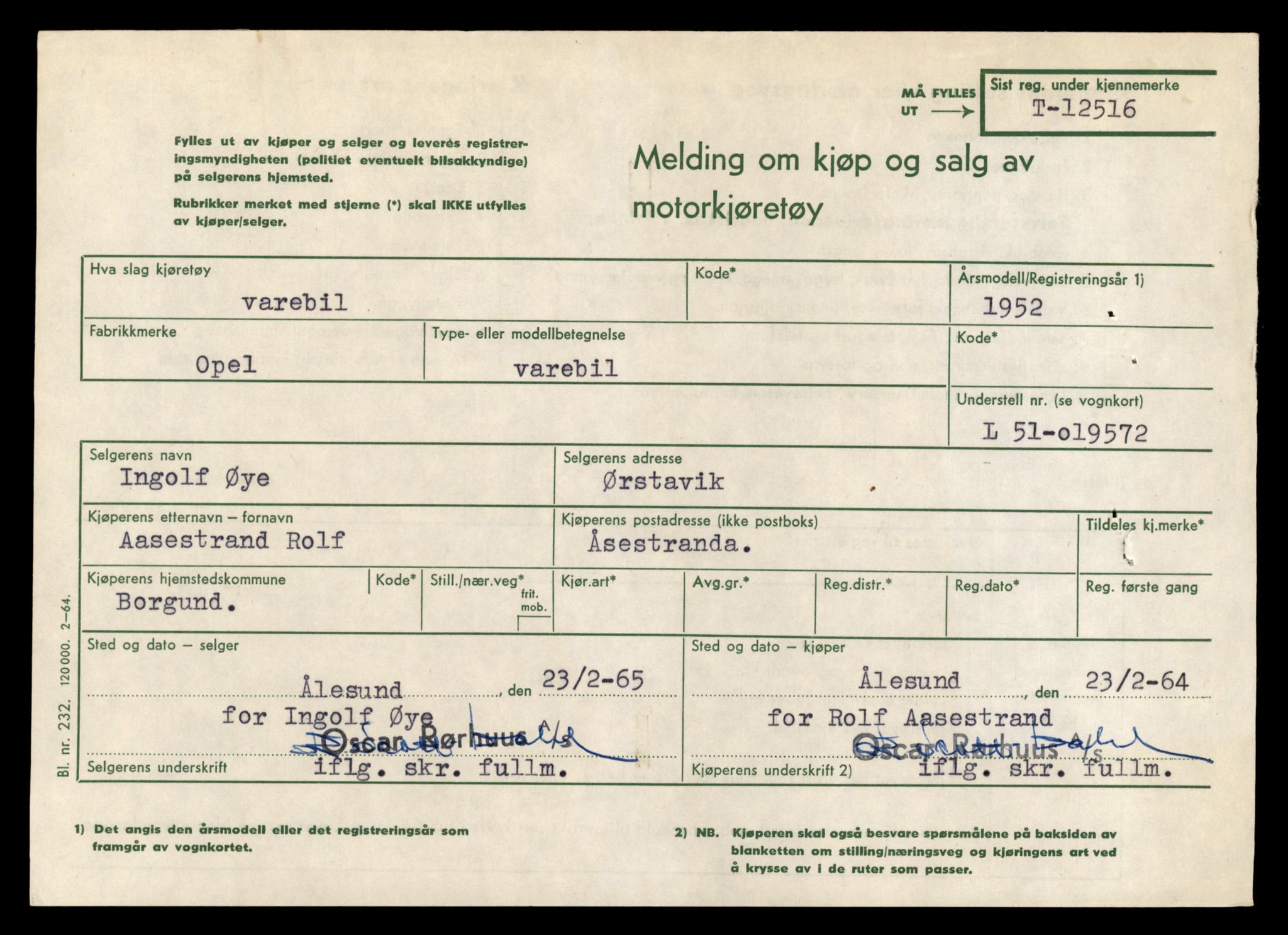 Møre og Romsdal vegkontor - Ålesund trafikkstasjon, AV/SAT-A-4099/F/Fe/L0034: Registreringskort for kjøretøy T 12500 - T 12652, 1927-1998, p. 290