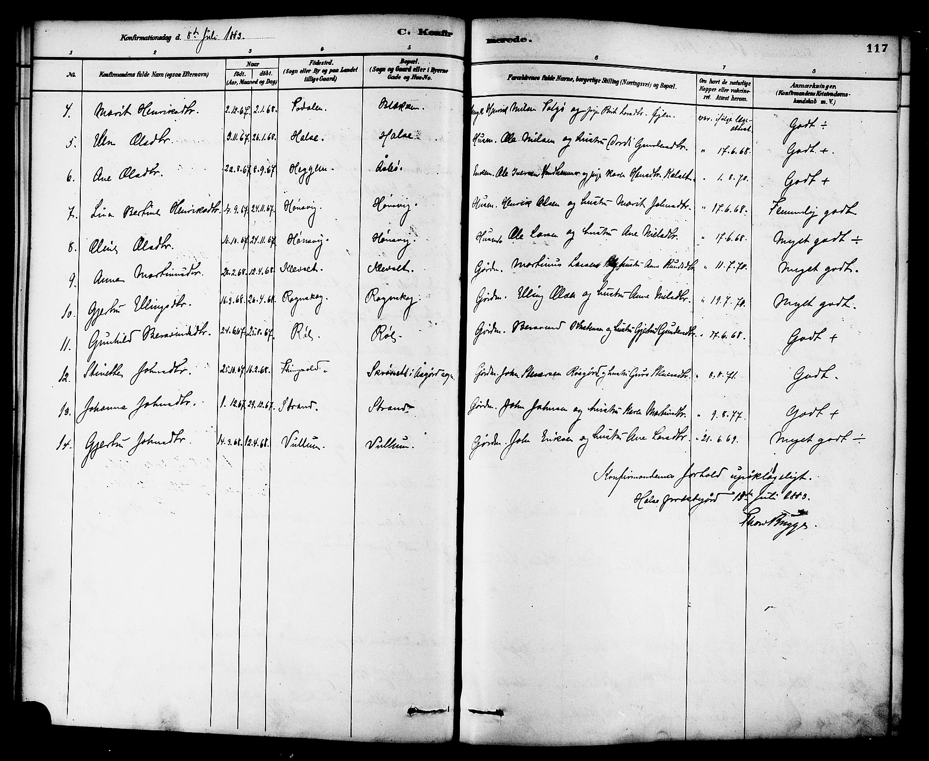 Ministerialprotokoller, klokkerbøker og fødselsregistre - Møre og Romsdal, SAT/A-1454/576/L0885: Parish register (official) no. 576A03, 1880-1898, p. 117