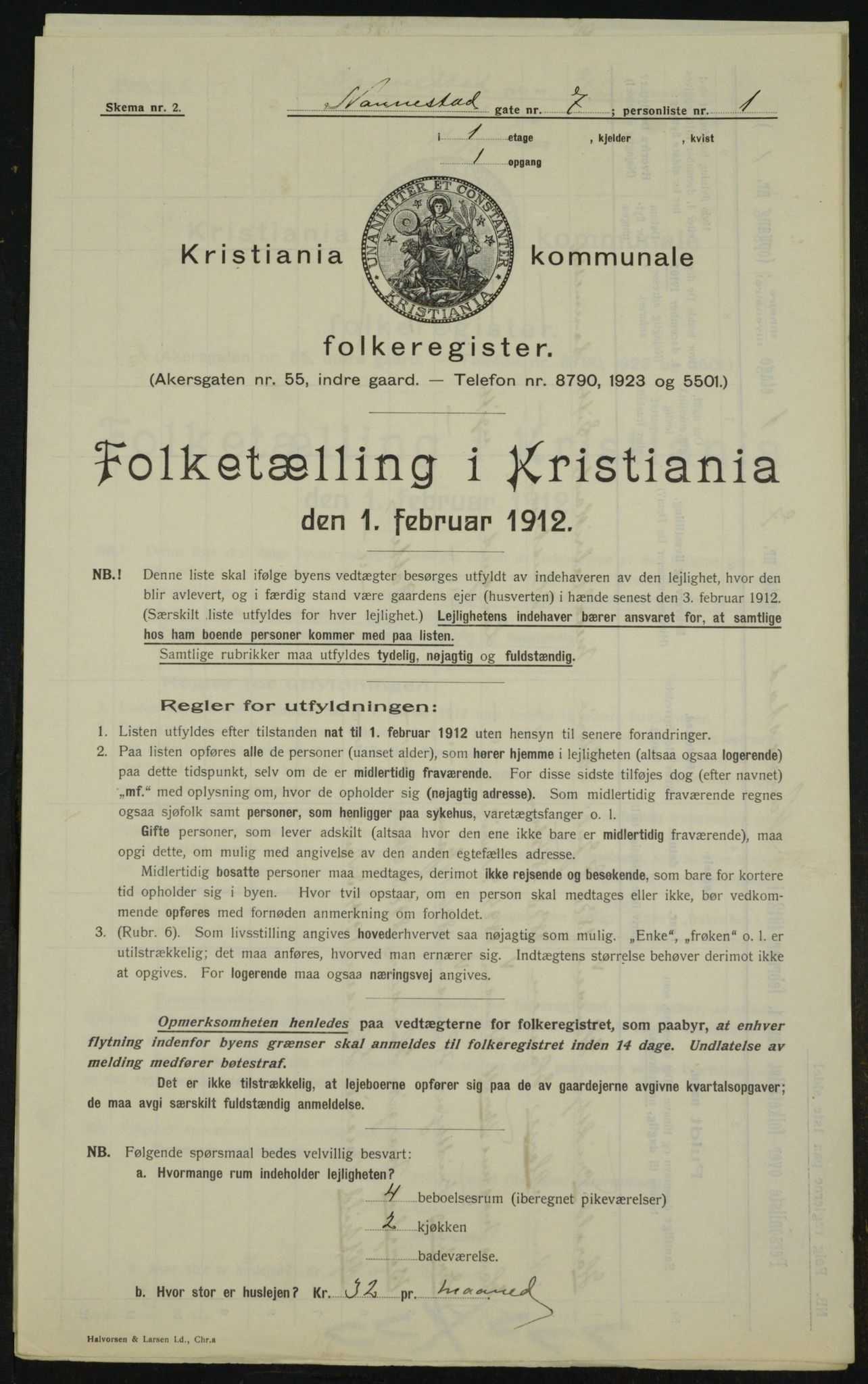 OBA, Municipal Census 1912 for Kristiania, 1912, p. 69708