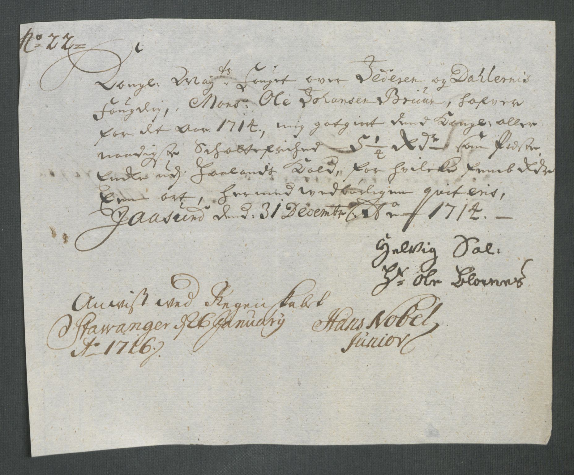 Rentekammeret inntil 1814, Reviderte regnskaper, Fogderegnskap, AV/RA-EA-4092/R46/L2738: Fogderegnskap Jæren og Dalane, 1713-1714, p. 327