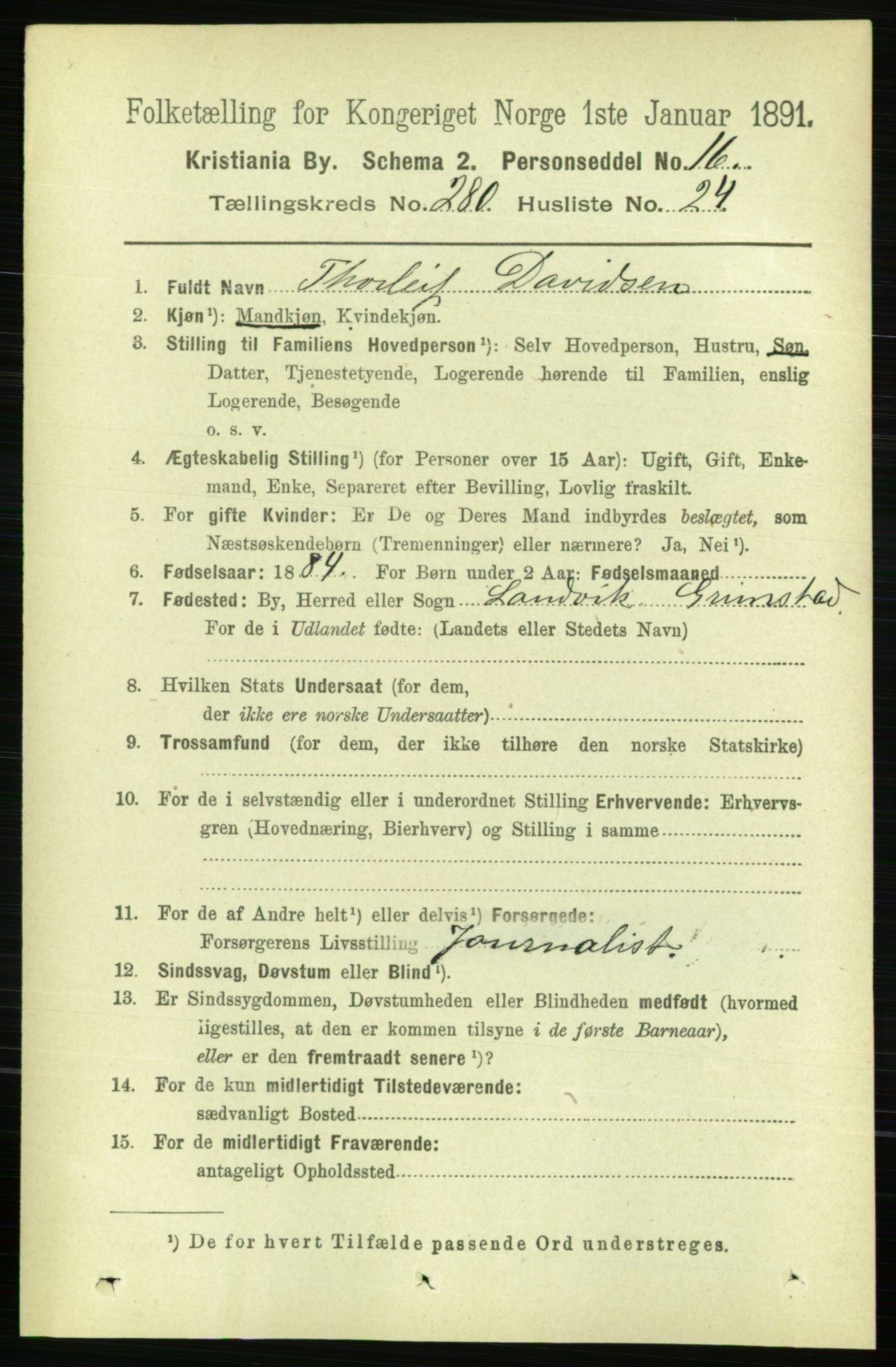 RA, 1891 census for 0301 Kristiania, 1891, p. 170715