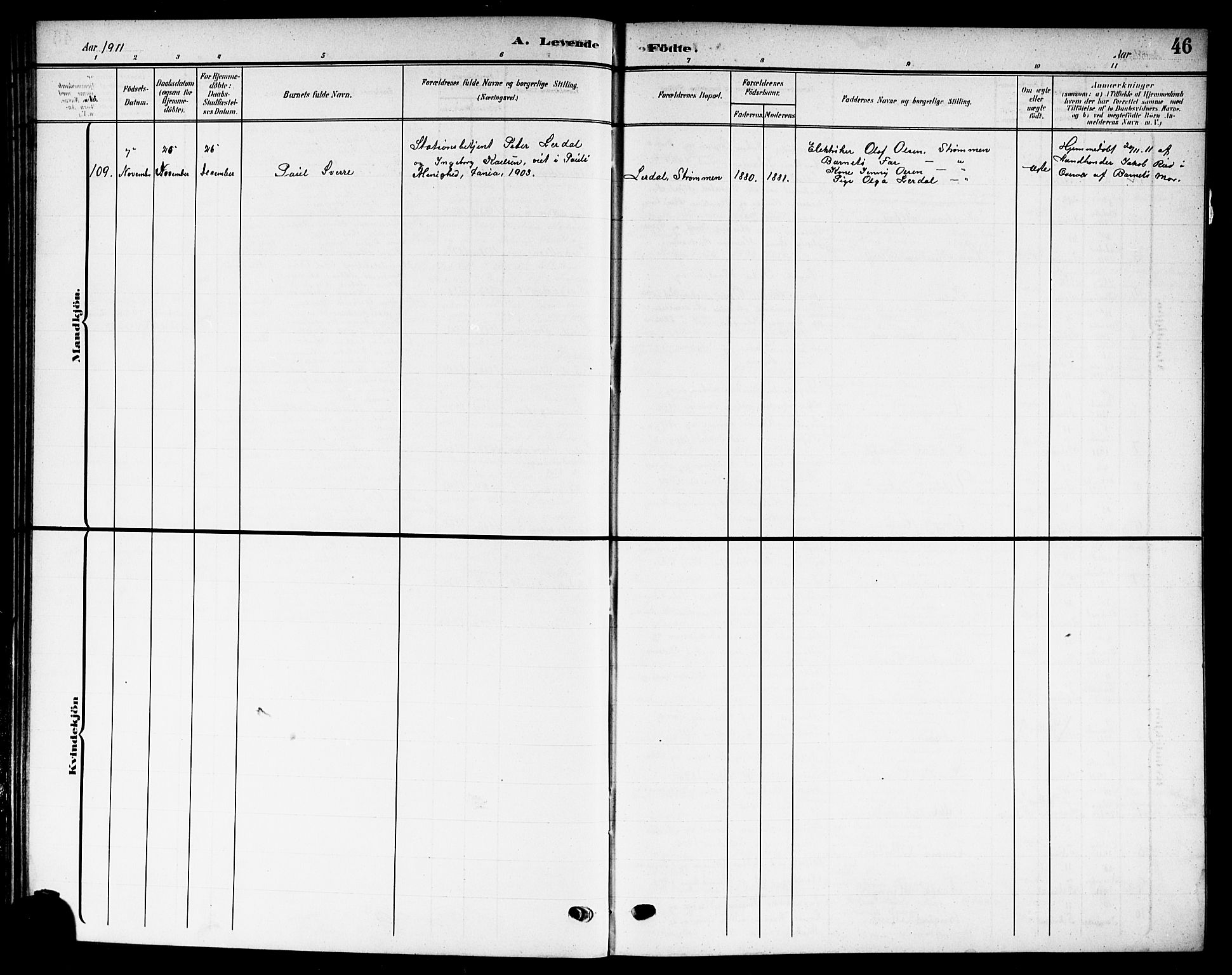 Skedsmo prestekontor Kirkebøker, AV/SAO-A-10033a/G/Gc/L0001: Parish register (copy) no. III 1, 1908-1916, p. 46