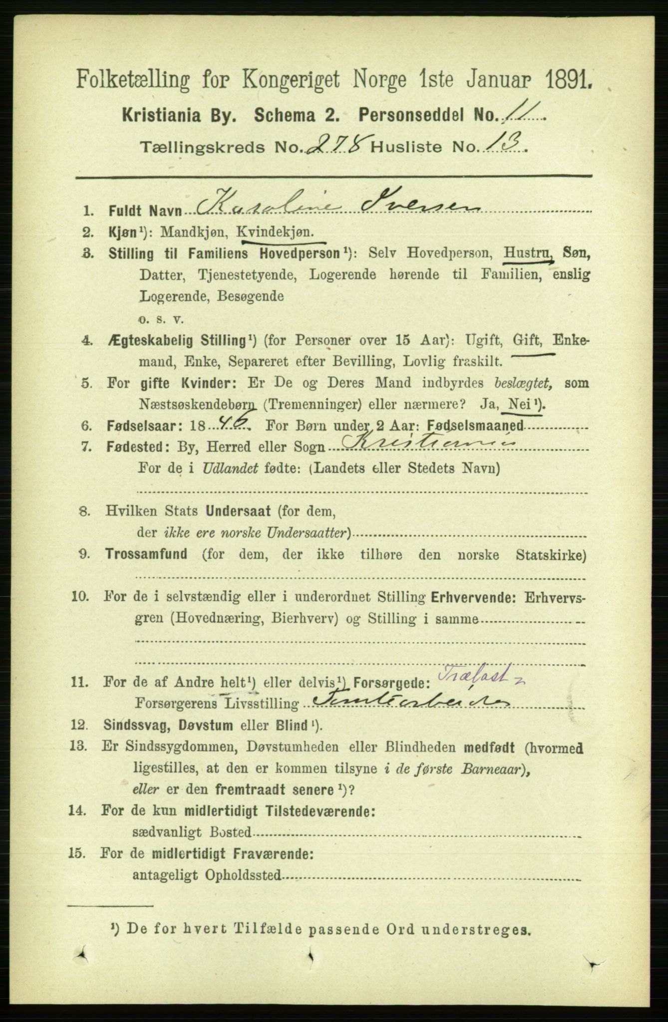 RA, 1891 census for 0301 Kristiania, 1891, p. 169059