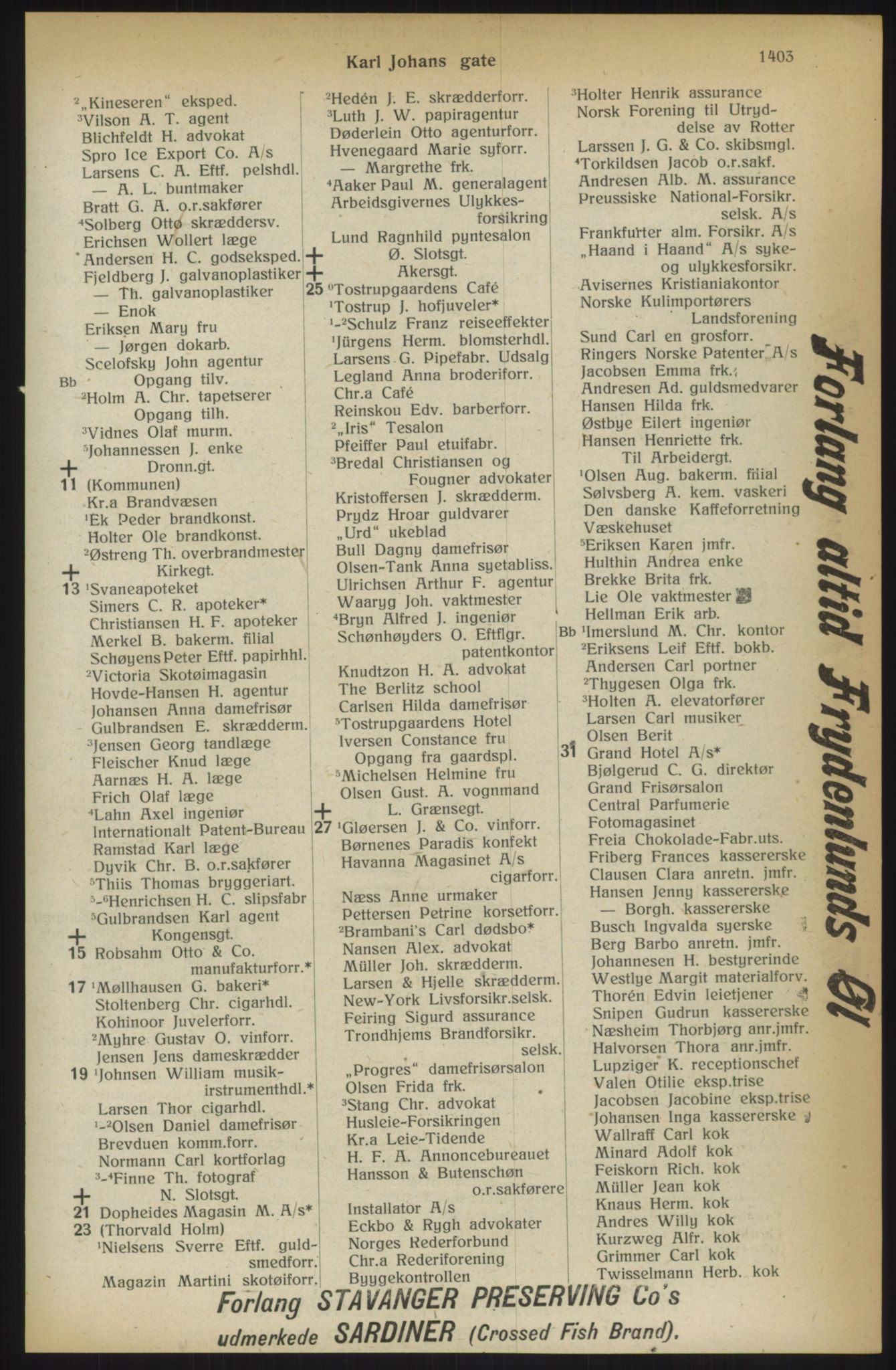 Kristiania/Oslo adressebok, PUBL/-, 1914, p. 1403