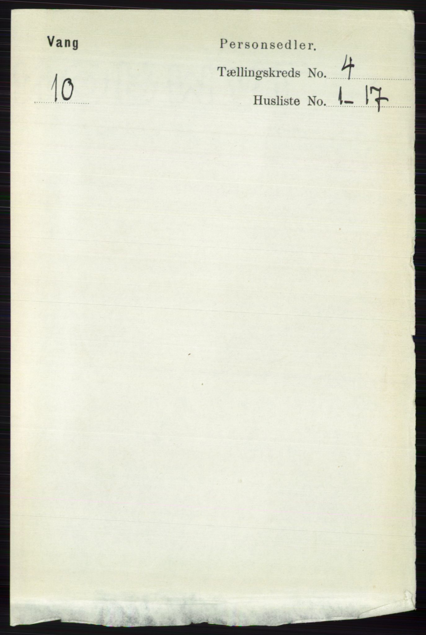 RA, 1891 census for 0545 Vang, 1891, p. 893