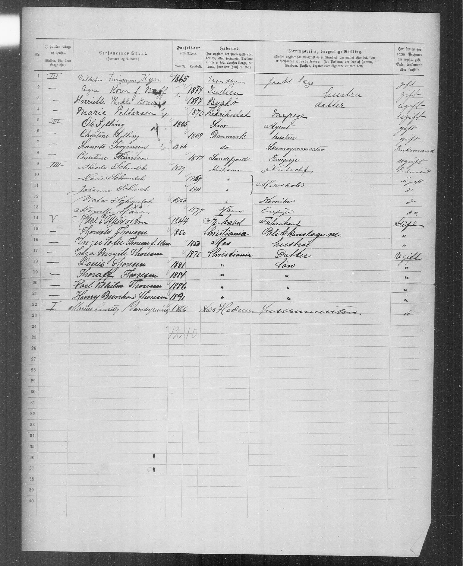 OBA, Municipal Census 1899 for Kristiania, 1899, p. 3974