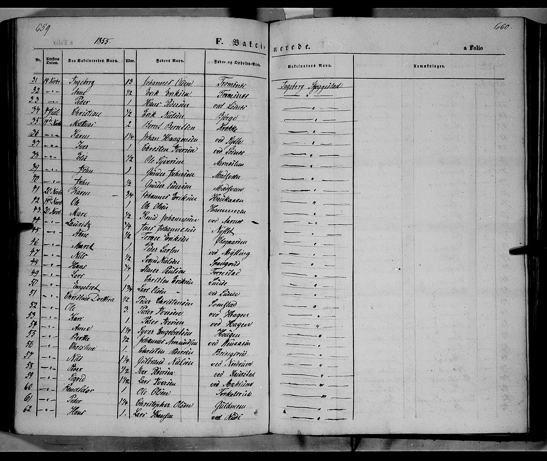 Ringebu prestekontor, SAH/PREST-082/H/Ha/Haa/L0006: Parish register (official) no. 6, 1848-1859, p. 659-660