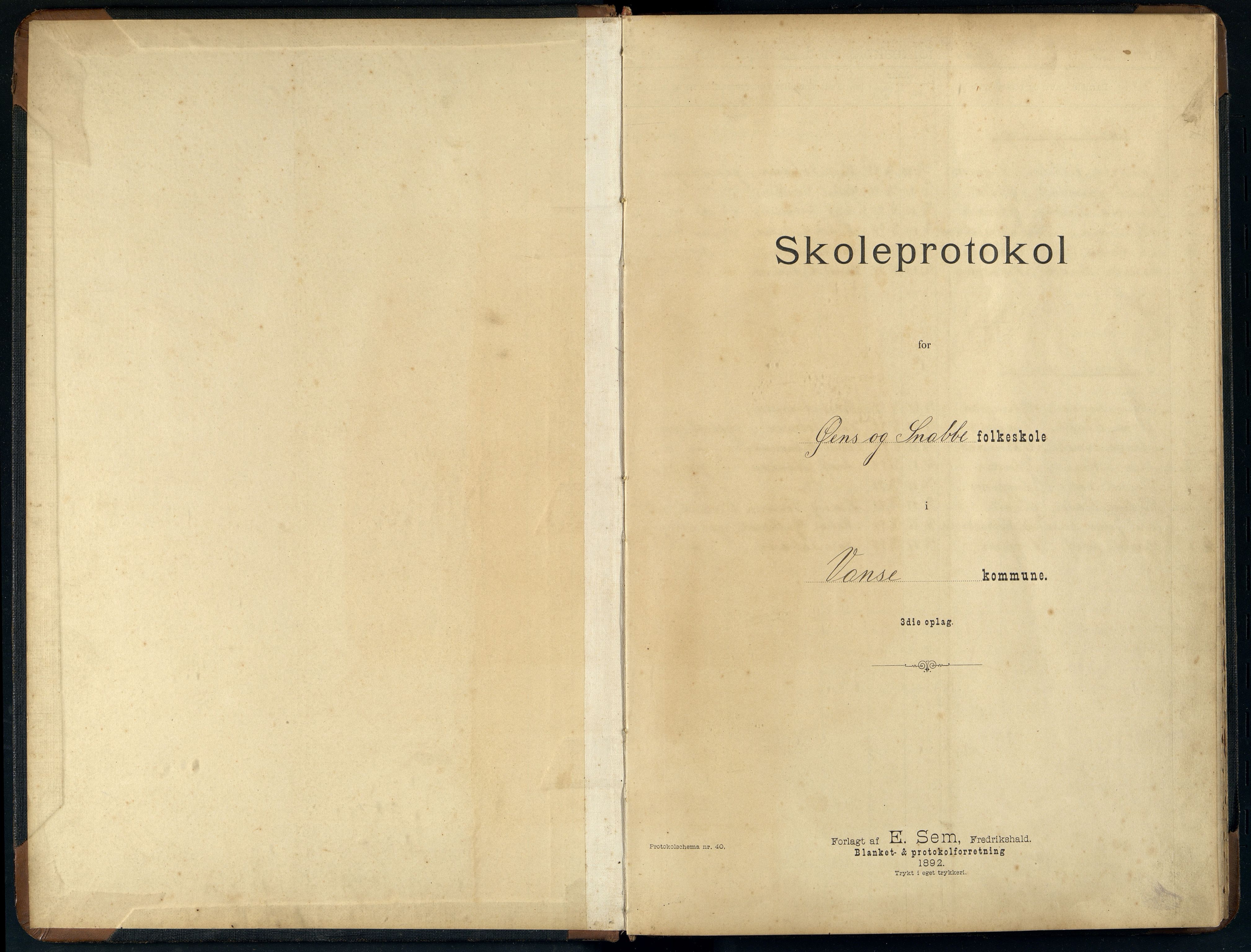 Lista kommune - Øen Skole, ARKSOR/1003LI567/H/L0002: Skoleprotokoll (d), 1894-1901