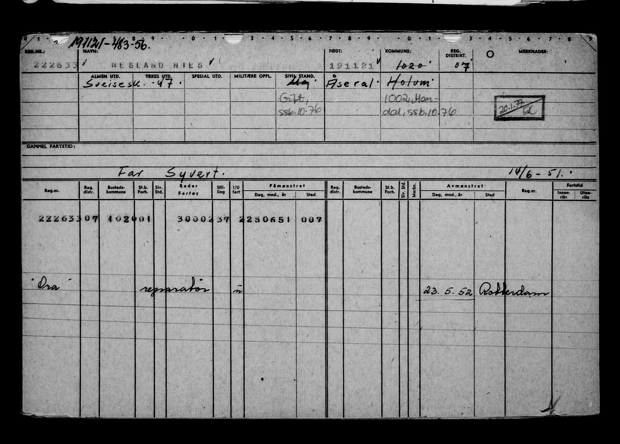 Direktoratet for sjømenn, AV/RA-S-3545/G/Gb/L0200: Hovedkort, 1921, p. 122