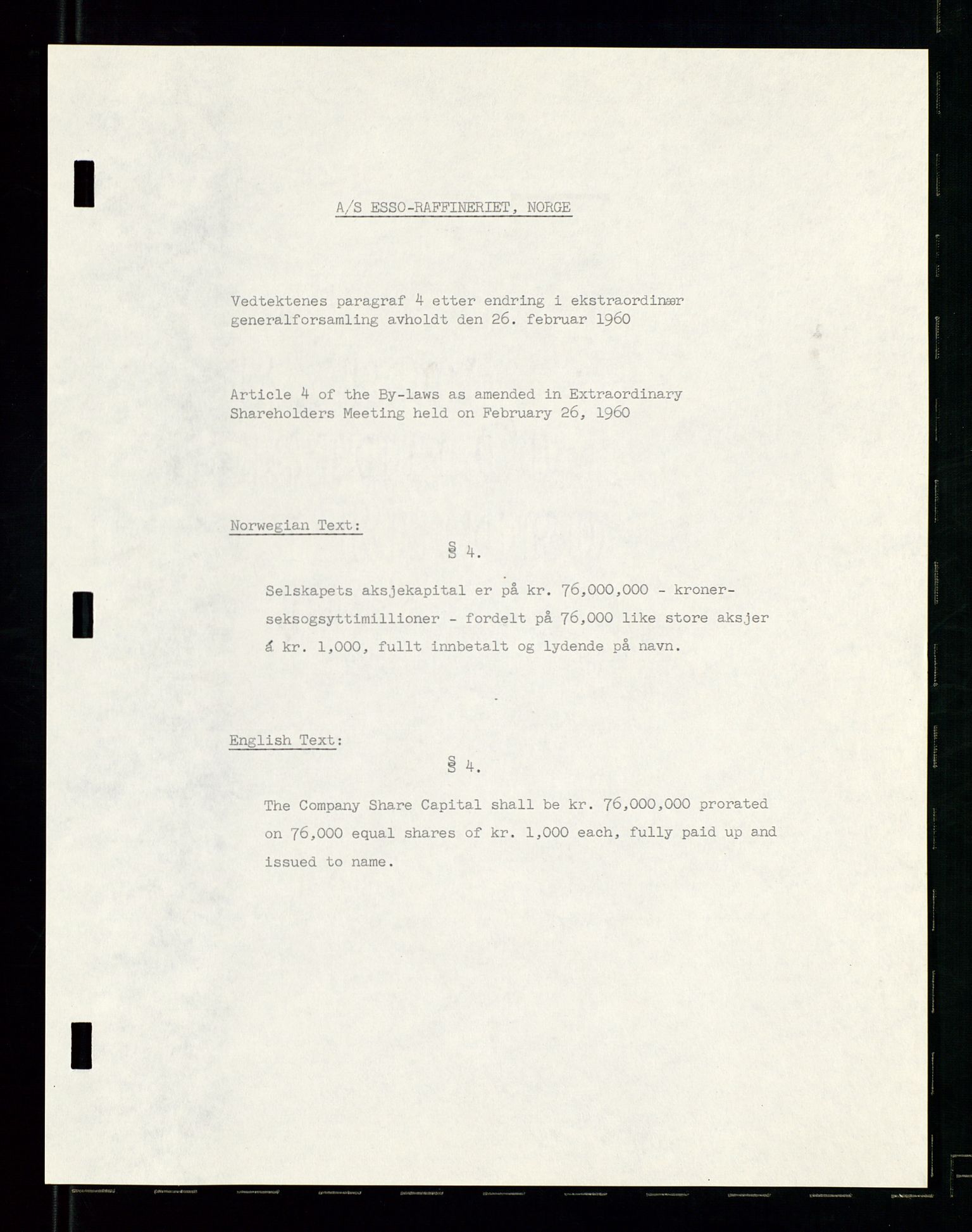 PA 1537 - A/S Essoraffineriet Norge, AV/SAST-A-101957/A/Aa/L0001/0002: Styremøter / Shareholder meetings, board meetings, by laws (vedtekter), 1957-1960, p. 95