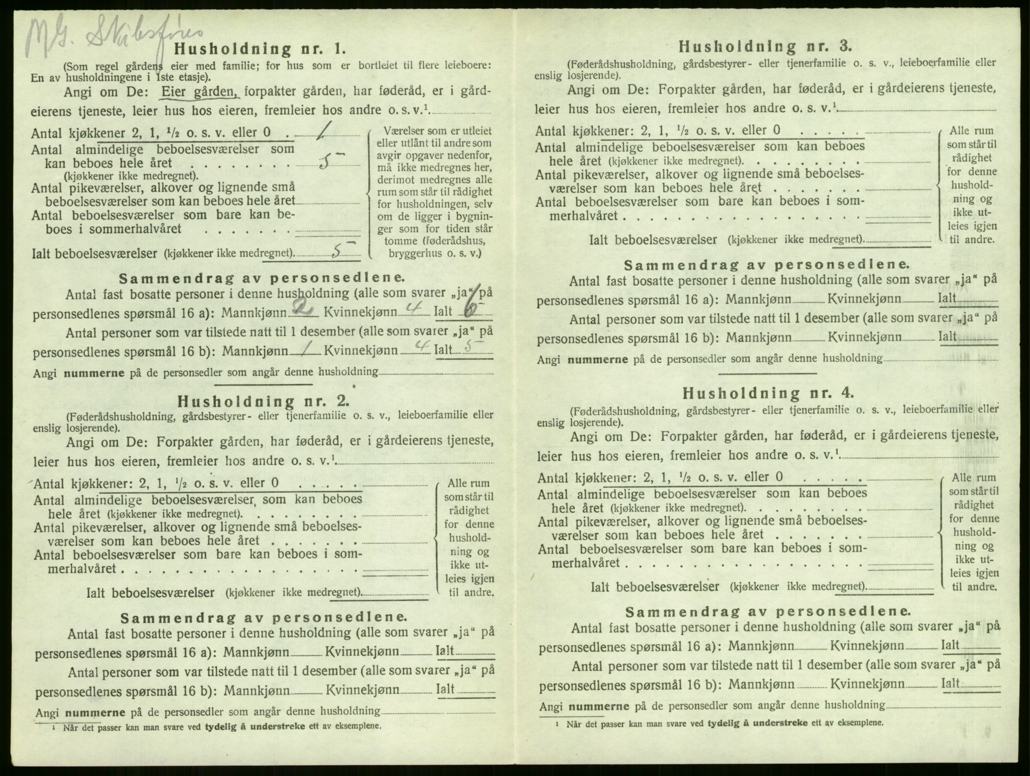 SAKO, 1920 census for Sandeherred, 1920, p. 1147