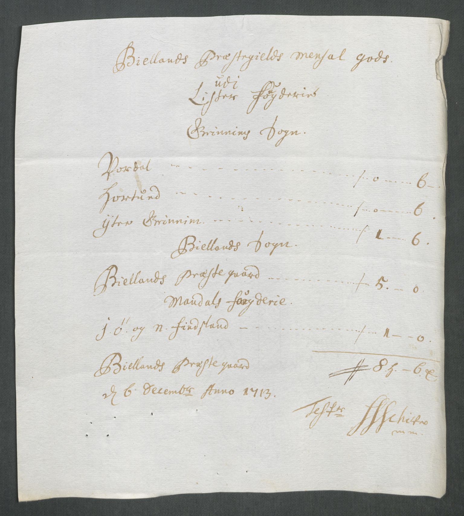 Rentekammeret inntil 1814, Reviderte regnskaper, Fogderegnskap, AV/RA-EA-4092/R43/L2556: Fogderegnskap Lista og Mandal, 1713, p. 320