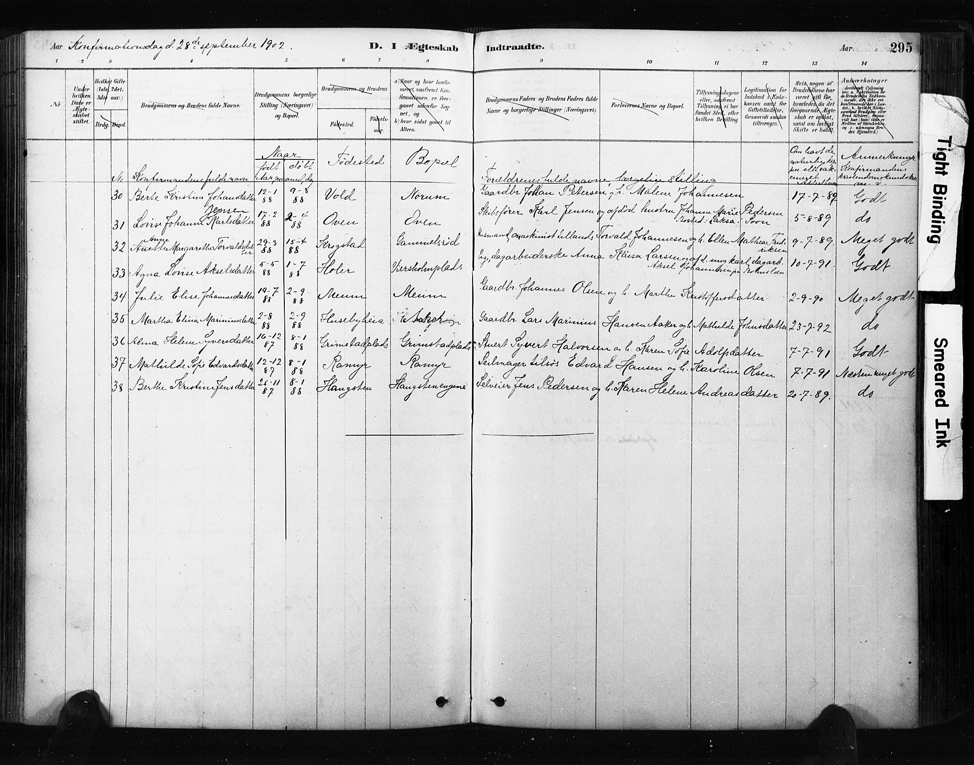 Råde prestekontor kirkebøker, SAO/A-2009/F/Fa/L0007: Parish register (official) no. 7, 1878-1902, p. 295