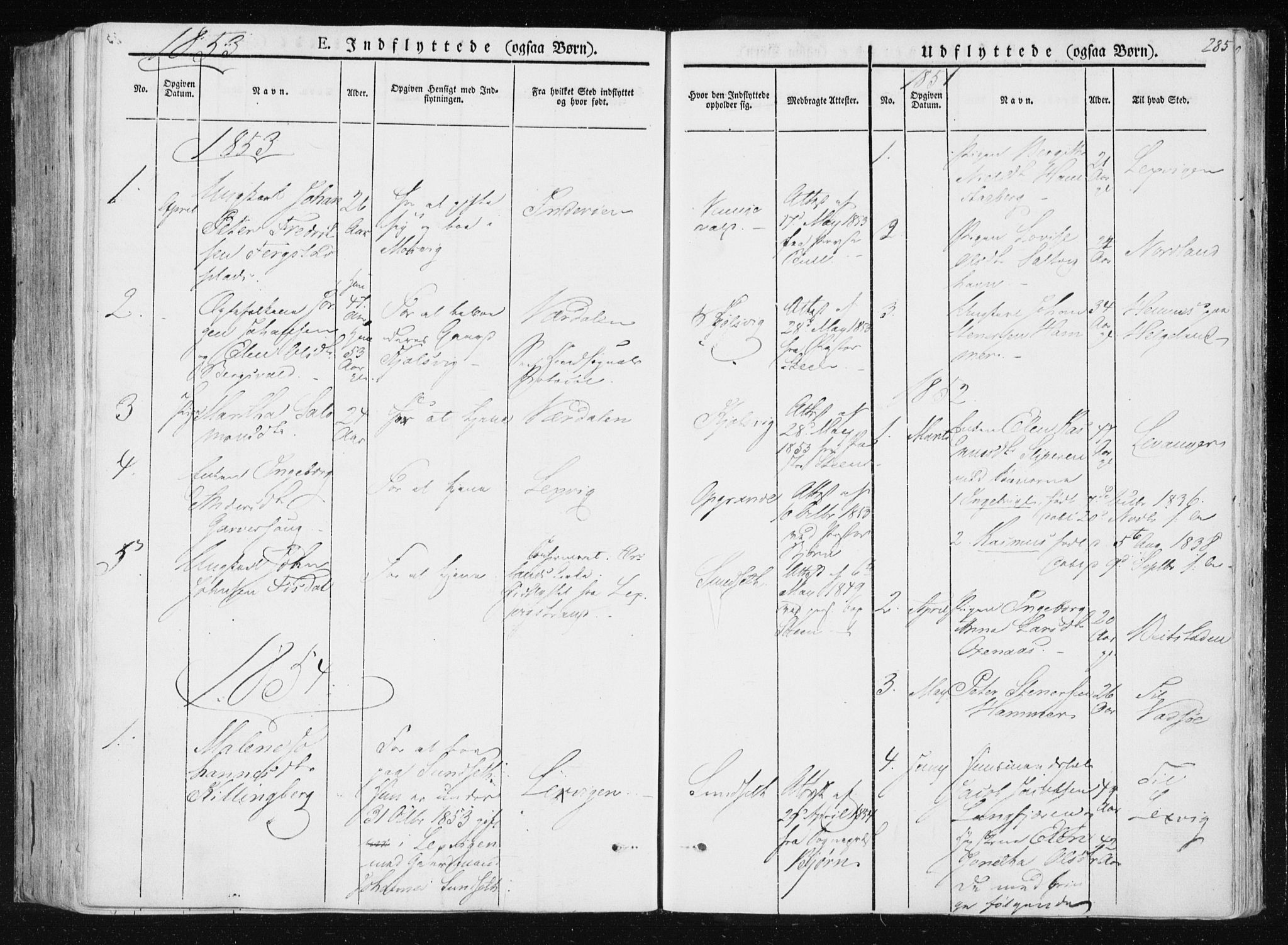 Ministerialprotokoller, klokkerbøker og fødselsregistre - Nord-Trøndelag, SAT/A-1458/733/L0323: Parish register (official) no. 733A02, 1843-1870, p. 285