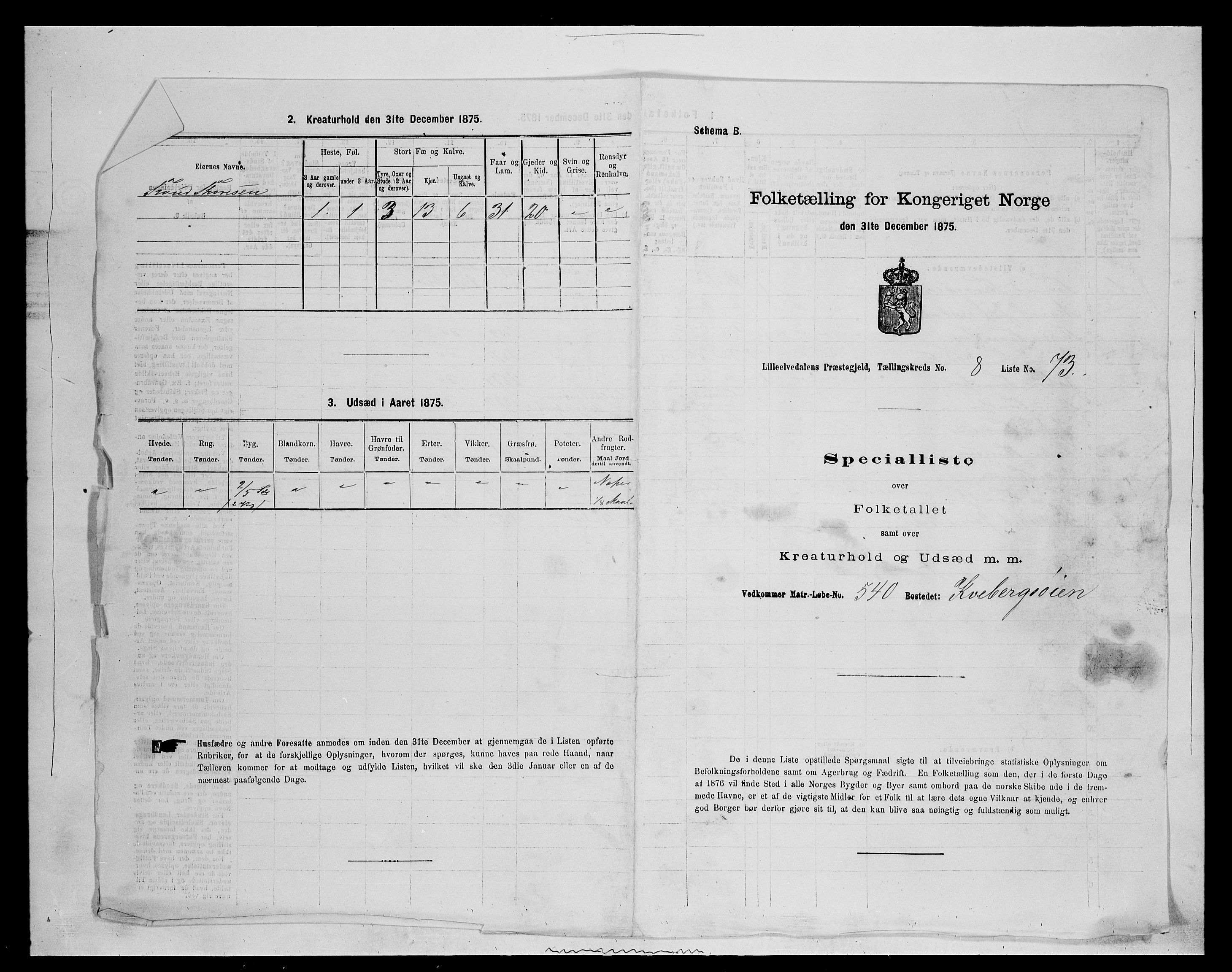 SAH, 1875 census for 0438P Lille Elvedalen, 1875, p. 871